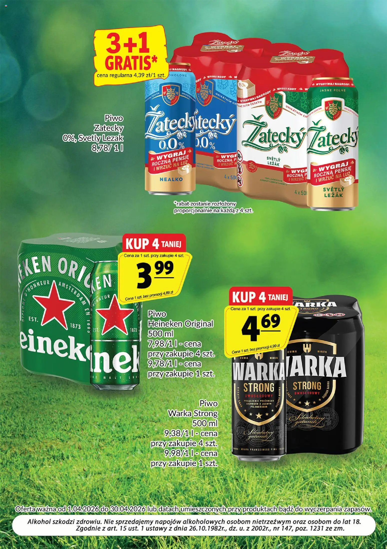 Prim Market gazetka - Oferta alkoholowa od 01.04.2026 | Strona: 8 | Produkty: Leżak, Warka, Piwo, Heineken