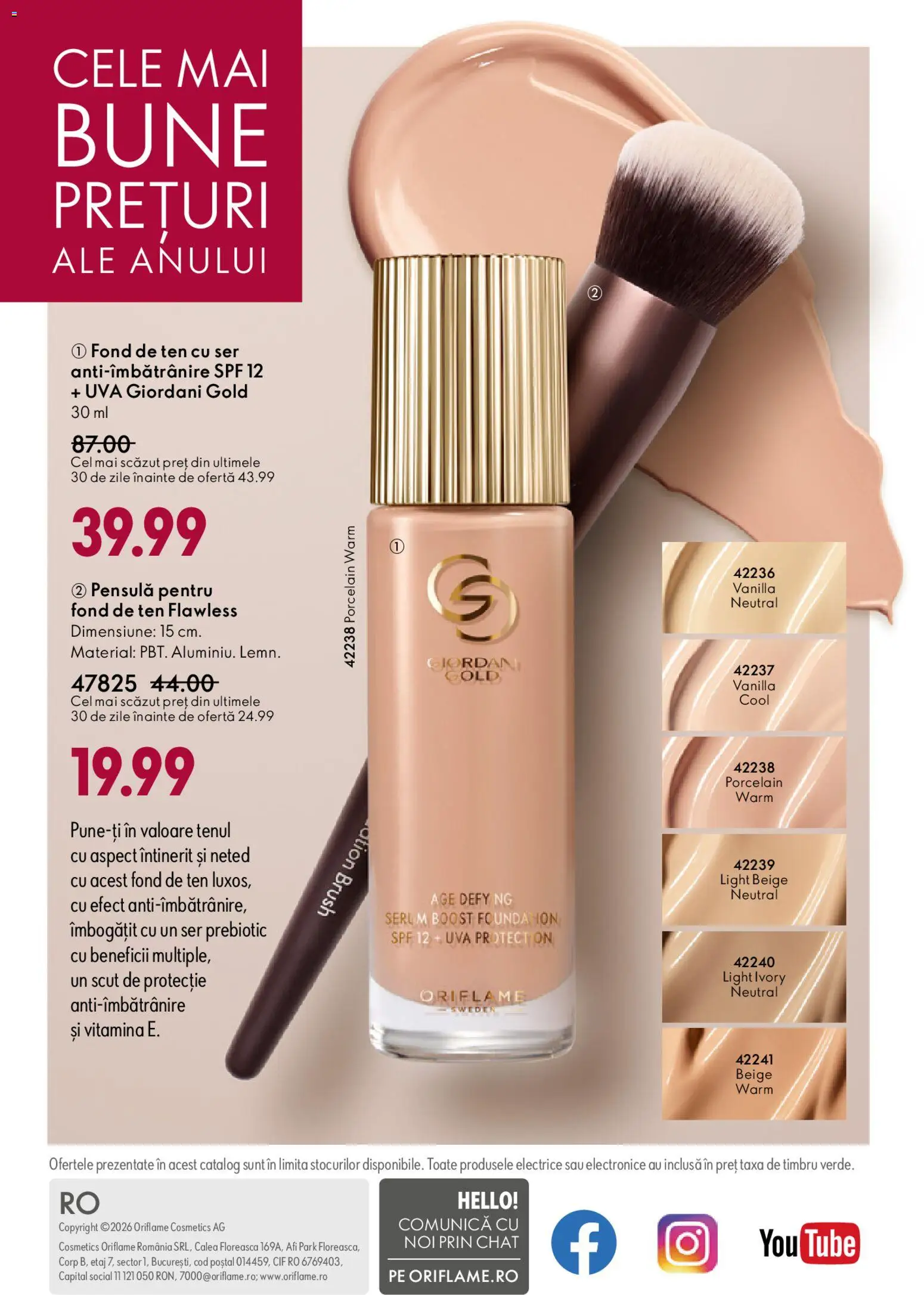 Noul catalog Oriflame – valabil de la 04.03.2026 | Pagină: 164 | Produse: Fond de ten, Serum