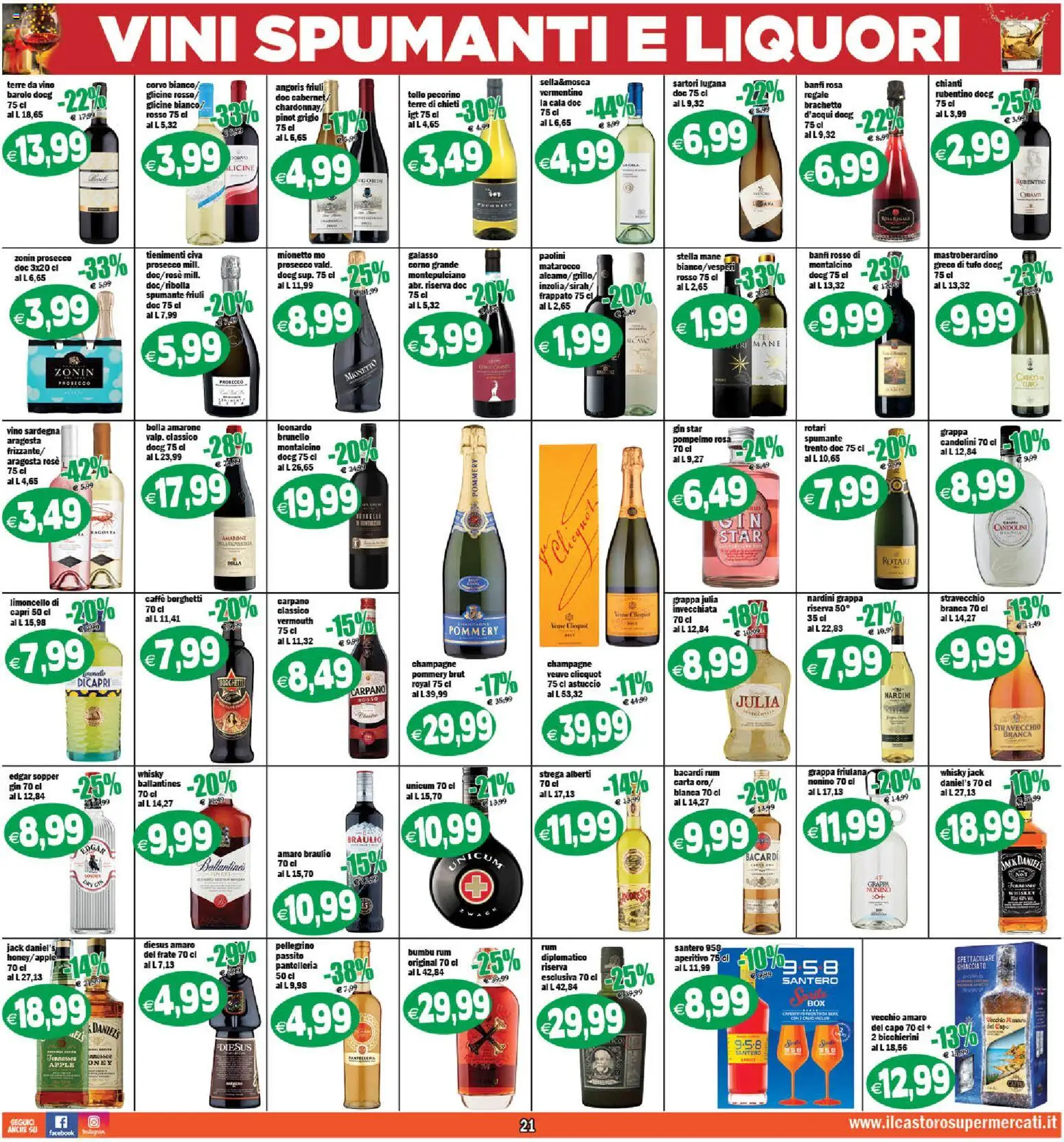 Volantino Il Castoro del 06.12.2025 | Pagina: 21 | Prodotti: Whisky, Vino, Rum, Amaro