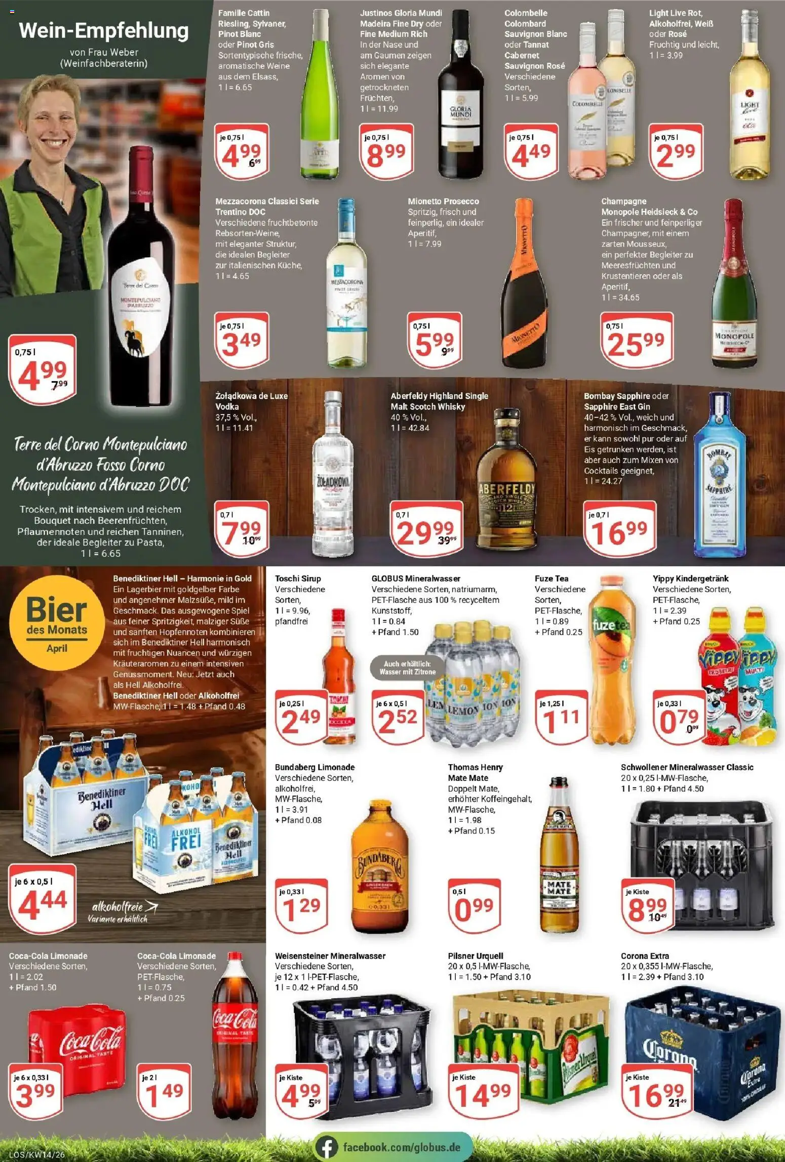 Globus prospekt Losheim Am See	 – gültig ab 30.03.2026 | Seite: 20 | Produkte: Coca cola, Prosecco, Pilsner urquell, Gin
