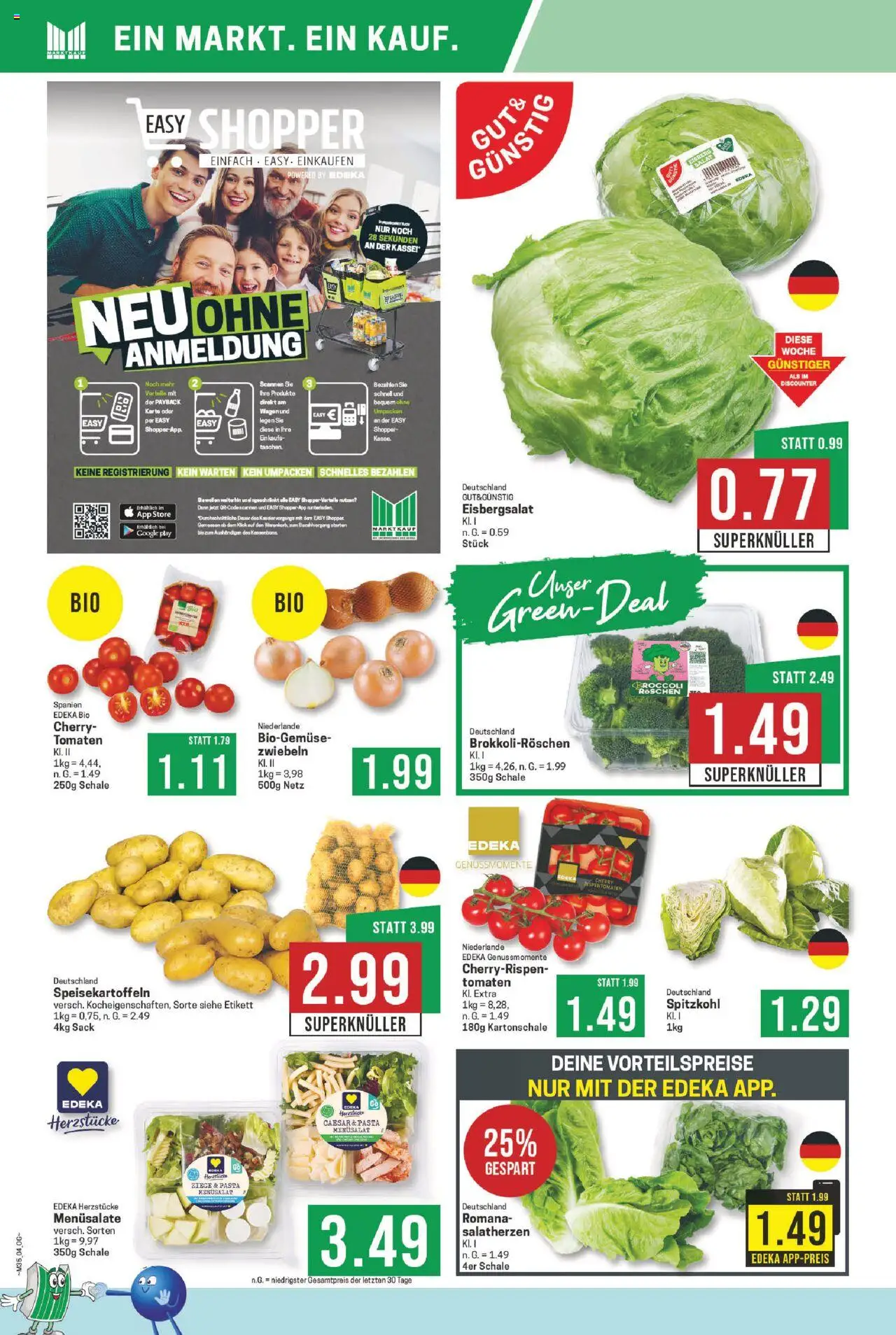 Marktkauf Prospekt 	 - gültig ab dem 25.08.2025 | Seite: 4 | Produkte: Eisbergsalat, Zwiebeln, Pasta, Salat