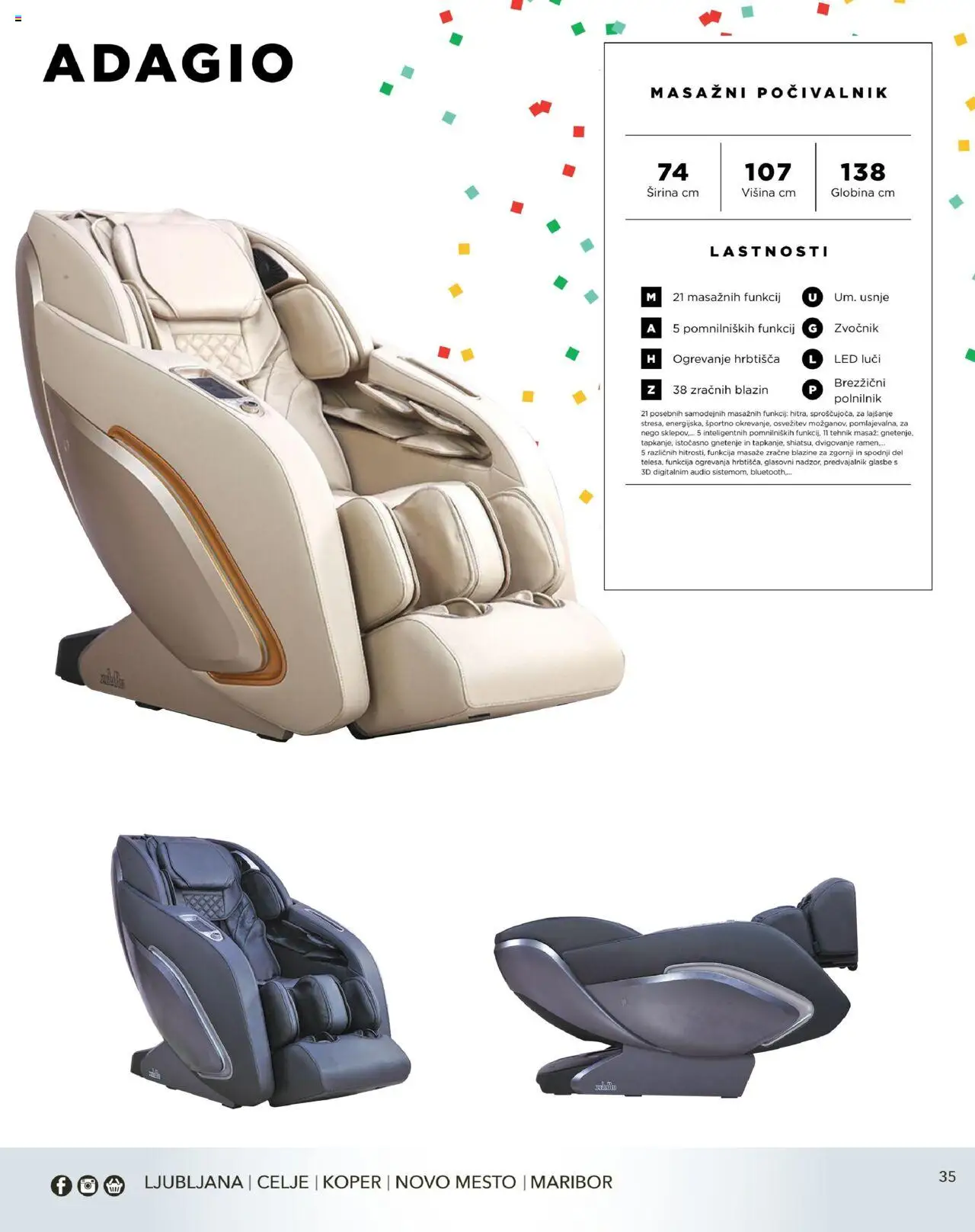 Harvey Norman - Katalog - Udobna praznična ponudba - Počivalniki & masažni stoli │ velja od 22.12.2022 | Stran: 35