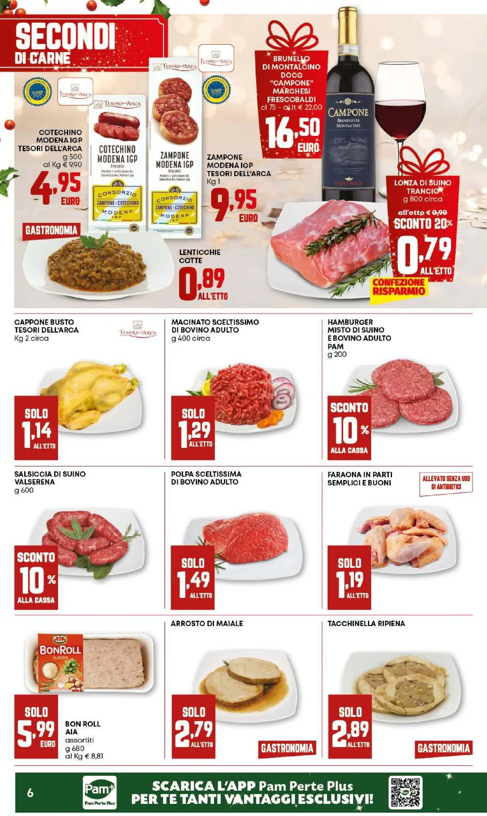 Volantino PAM del 18.12.2025 | Pagina: 6 | Prodotti: Bovino, Salsiccia, Hamburger, Cotechino
