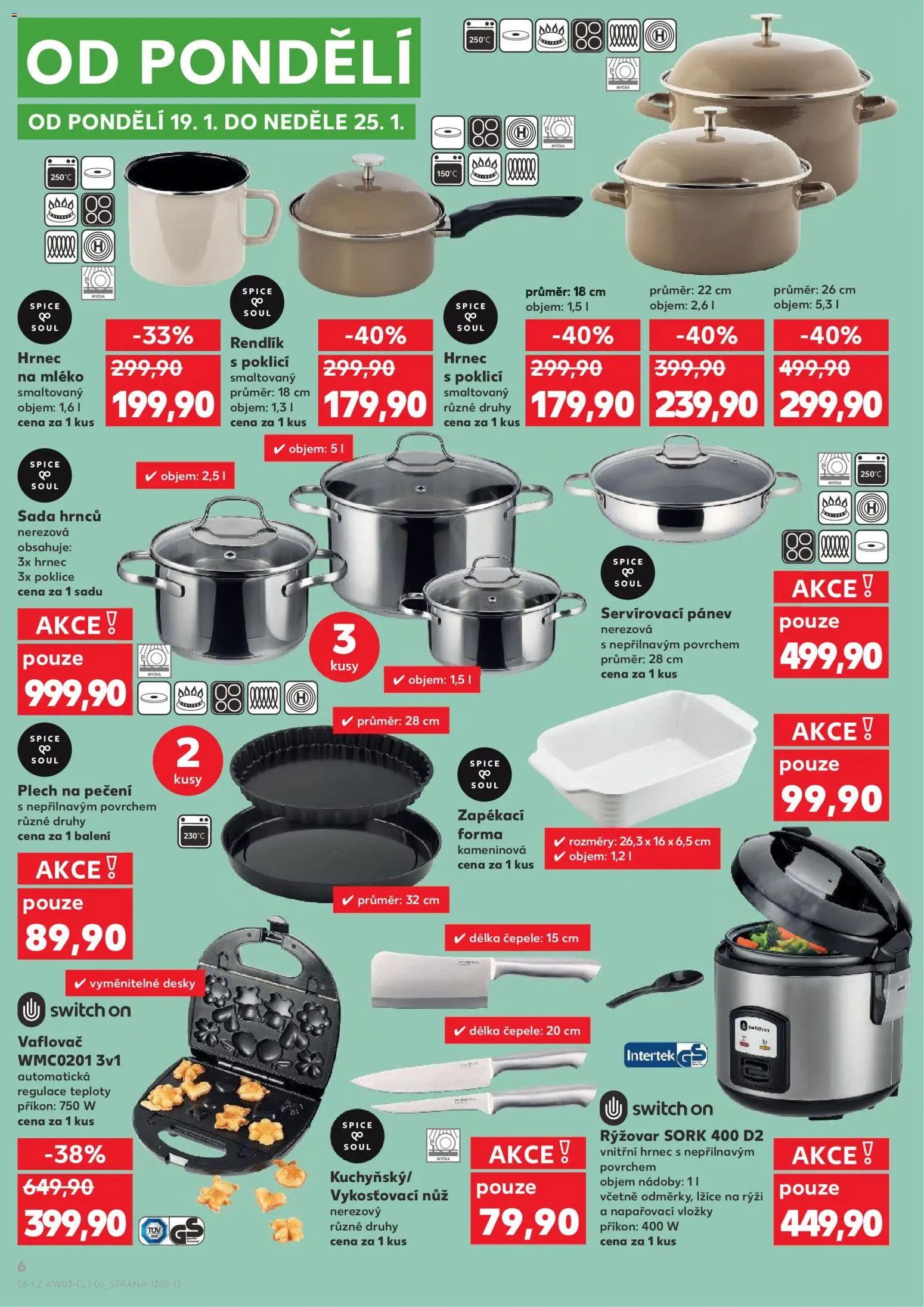 Kaufland leták - Ostrava od 14.01.2026 | Strana: 6 | Produkty: Sada hrnců, Myčka, Rýžovar, Nůž