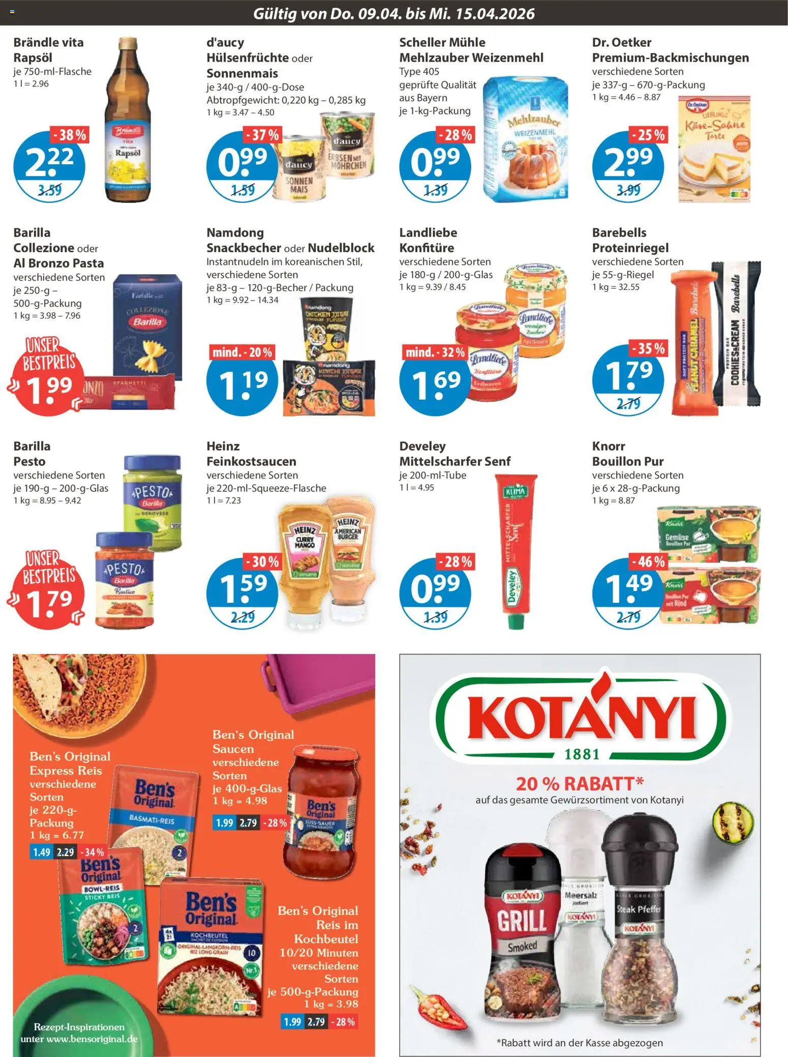 V-Markt Schwaben / Oberbayern – gültig ab 09.04.2026 | Seite: 8 | Produkte: Mühle, Basmatireis, Pfeffer, Reis