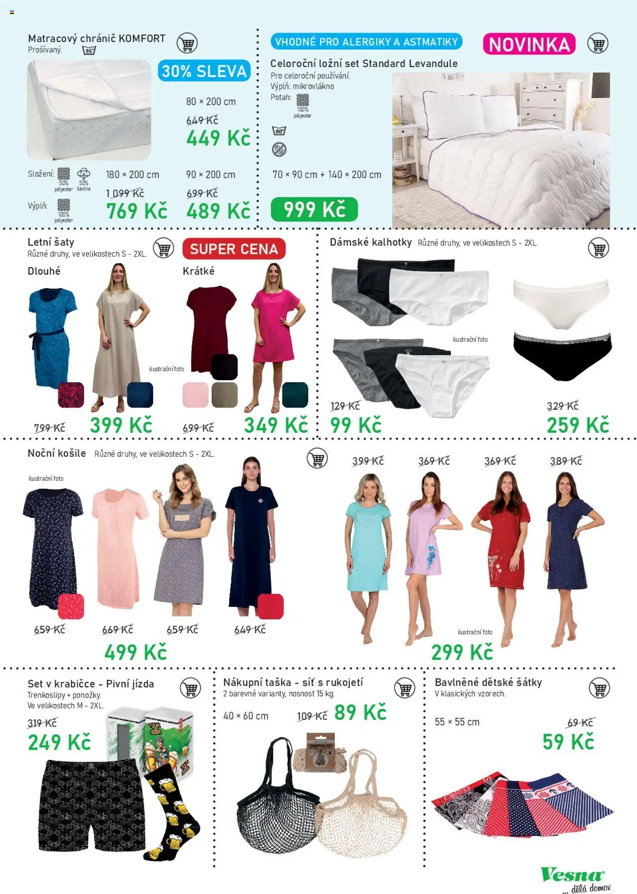 Vesna leták od 25.06.2025 | Strana: 3 | Produkty: Dámské kalhotky, Síť, Nákupní taška, Taška