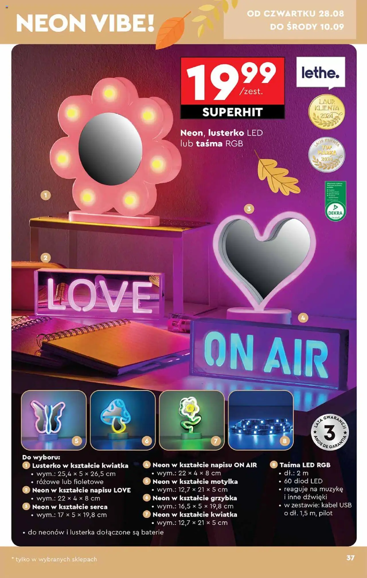 Biedronka gazetka - Hity i inspiracje od 25.08.2025 | Strona: 37 | Produkty: Kabel, USB, Baterie, Taśma LED