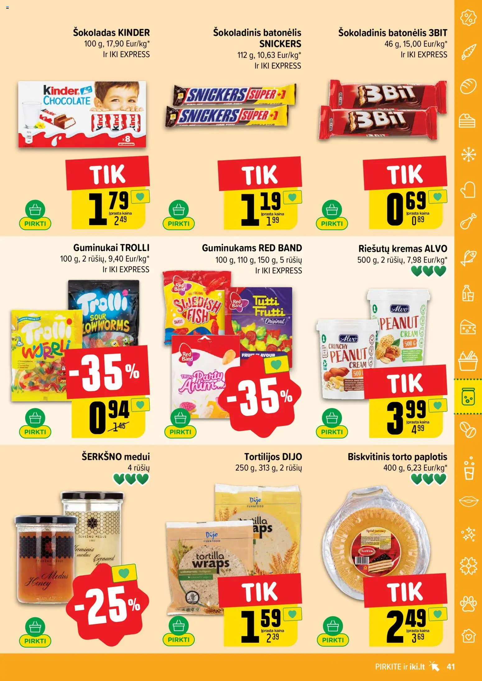 IKI akcijos nuo 02.03.2026 | Puslapis: 41 | Prekių: Kremas, Šokoladas, Guminukai, Šokoladinis batonėlis