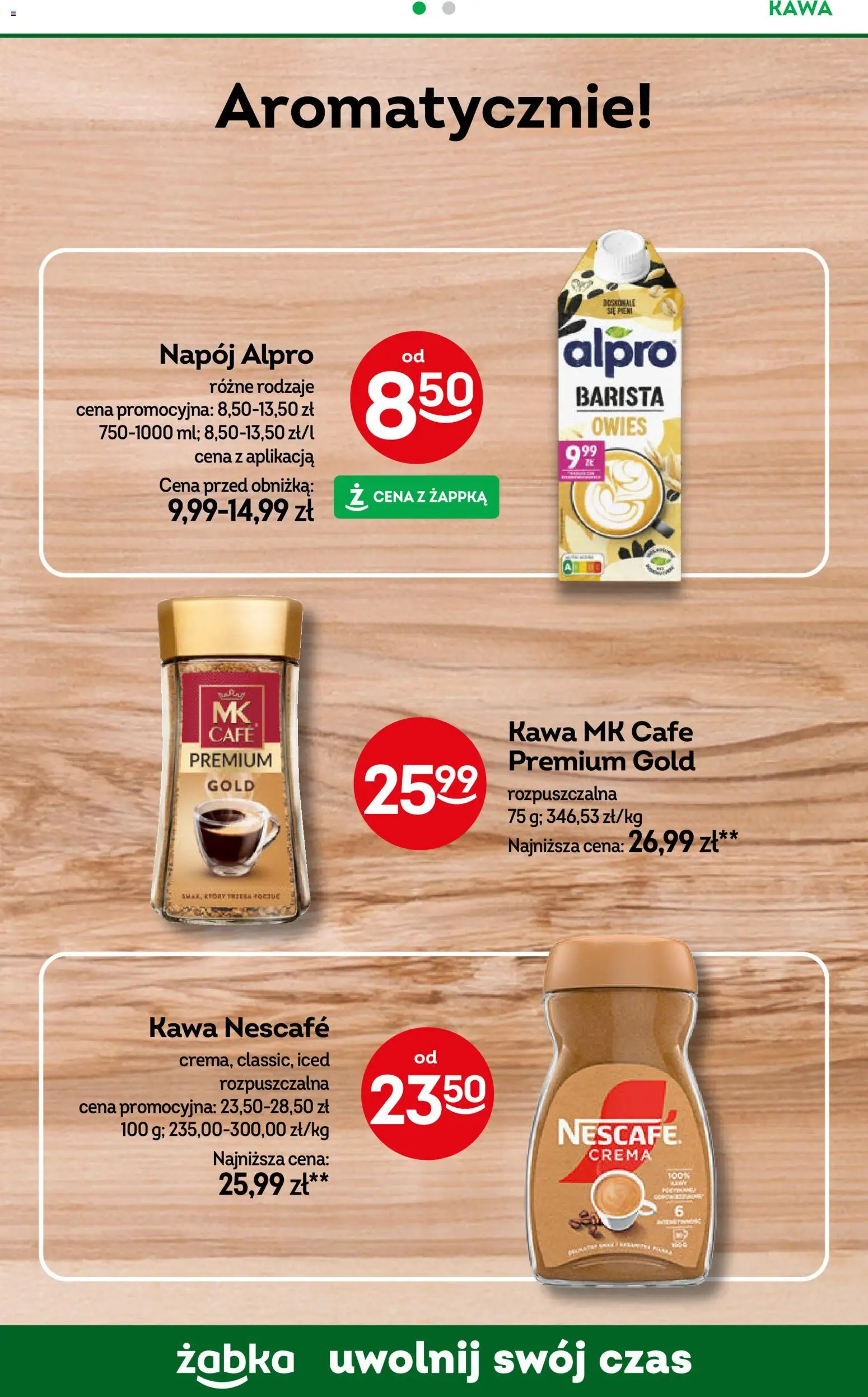 Żabka gazetka - Codzienne produkty od 22.04.2026 | Strona: 16 | Produkty: Alpro, Nescafe, Kawa