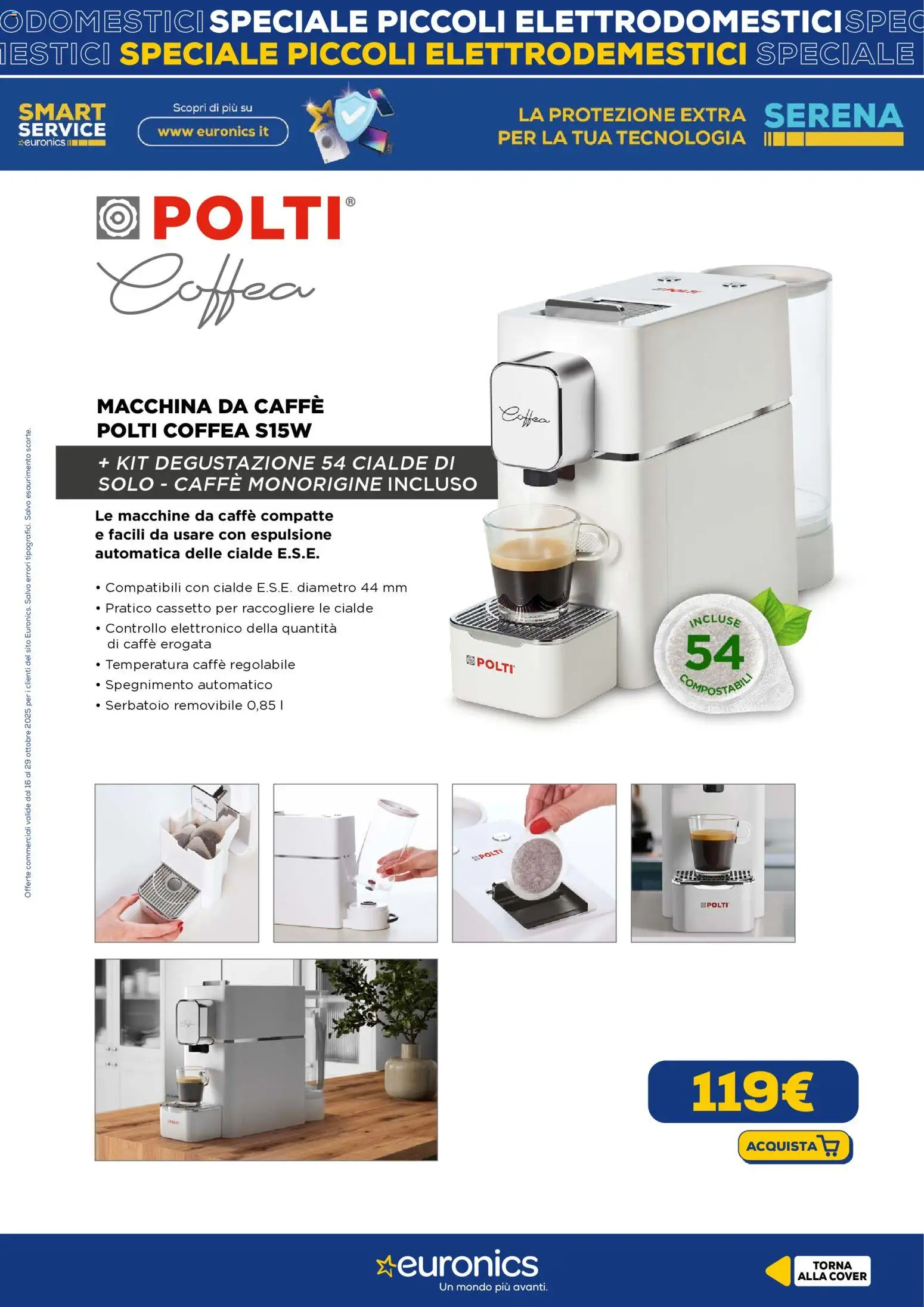 Volantino Euronics del 16.10.2025 | Pagina: 11 | Prodotti: Macchina da caffe, Caffè