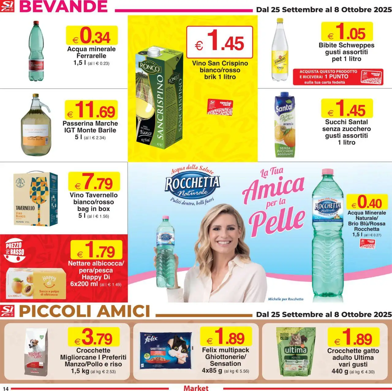 Volantino Sì con Te del 25.09.2025 | Pagina: 14 | Prodotti: Succo, Crocchette, Bibite, Crocchette gatto