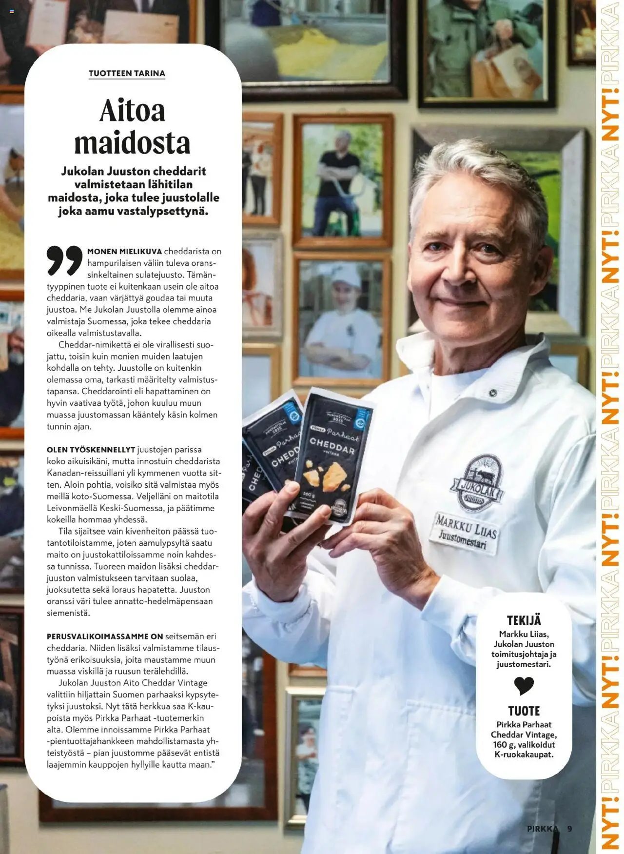 K-Supermarket - Pirkka – voimassa 01.10.2025 alkaen | Sivu: 9 | Tuotteet: Cheddar, Maito