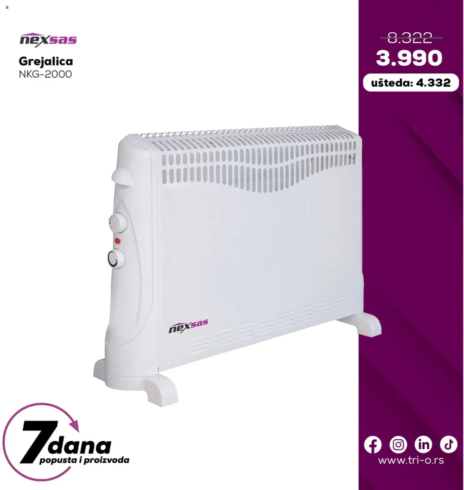 Tri O katalog - važi od 30.10.2025 | Strana: 5 | Proizvode: Grejalica
