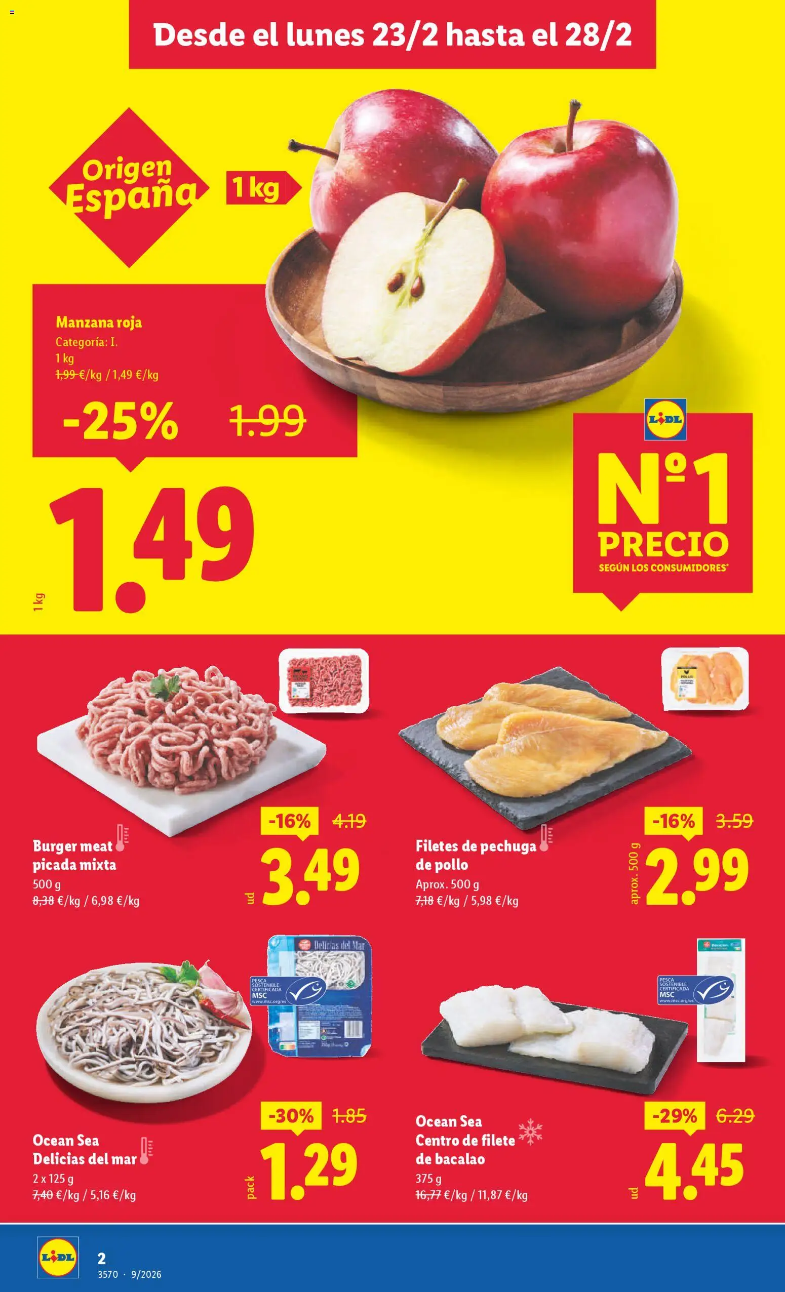Lidl - Cartagena Mandarache │ válido desde el 23.02.2026 | Página: 2 | Productos: Δισκέτα, Manzana, Apple, Filete