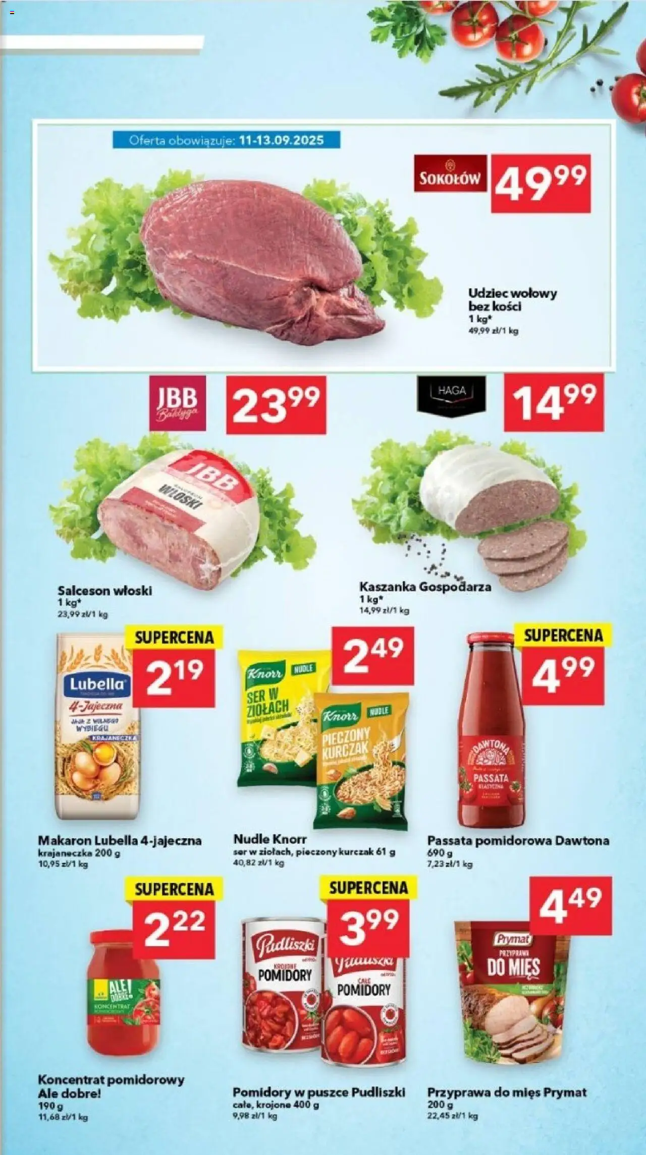 Lewiatan gazetka - Legnica od 11.09.2025 | Strona: 3 | Produkty: Koncentrat pomidorowy, Kaszanka, Ser, Makaron