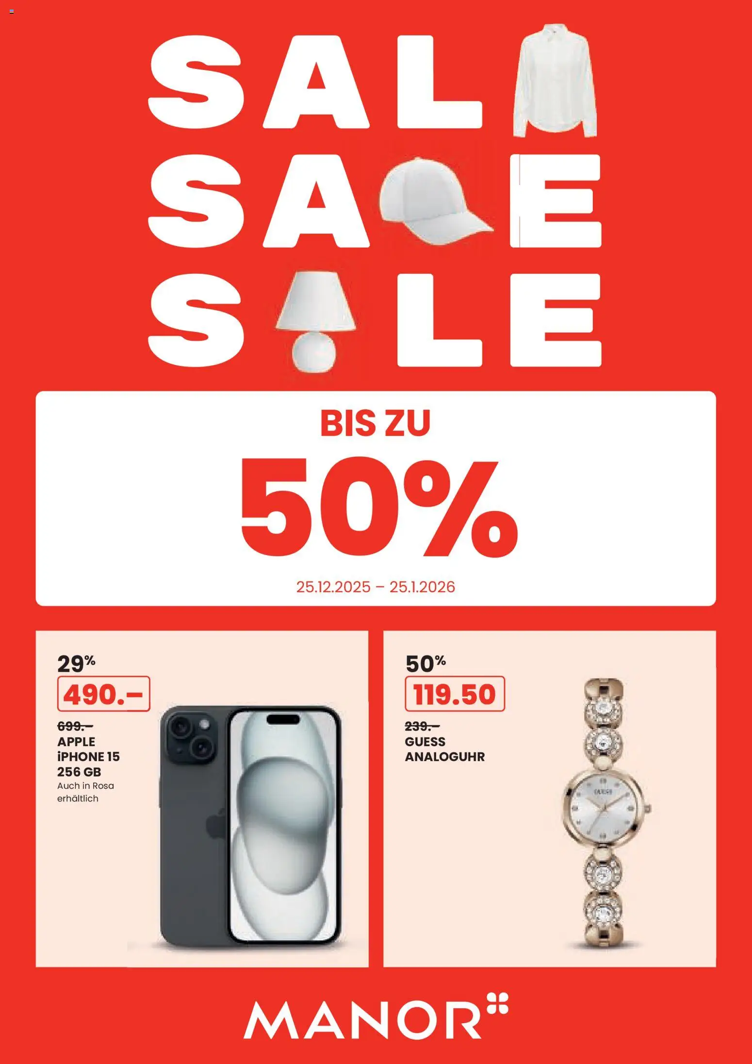 Manor Aktionen Sale – gültig ab 25.12.2025 | Seite: 1 | Produkte: Apple, Iphone