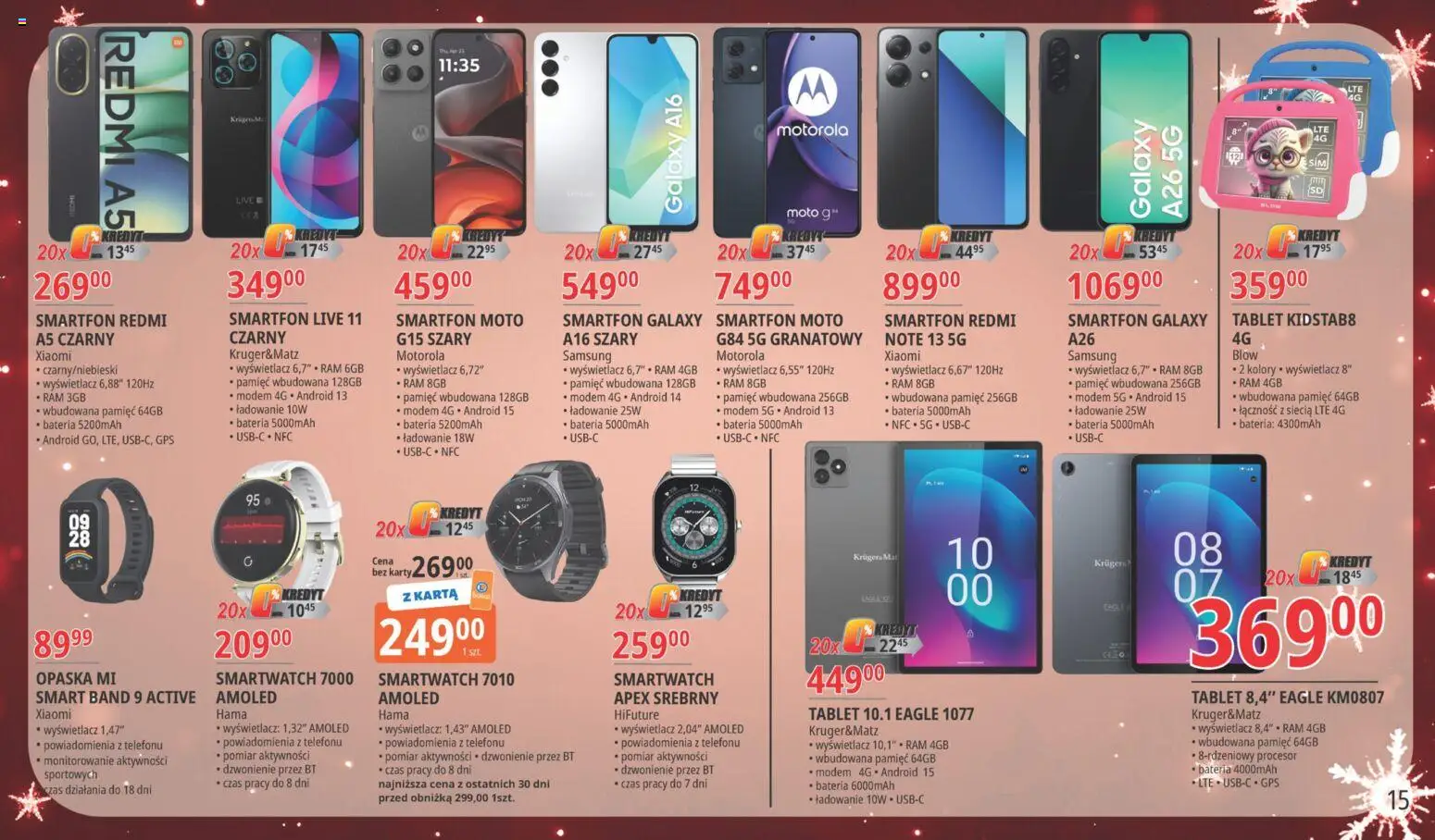 E.Leclerc Gazetka - Warszawa Bielany od 18.11.2025 | Strona: 15 | Produkty: Karta, Smartfon, Tablet, Smartwatch