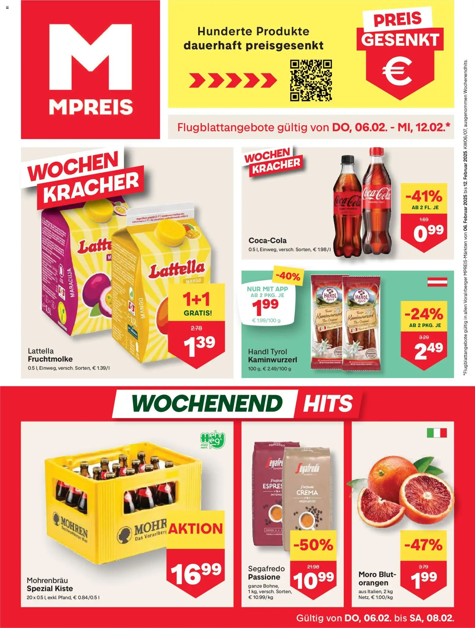 MPREIS Hohenems gültig ab 06.02.2026 | Seite: 1 | Produkte: Mango, Orangen