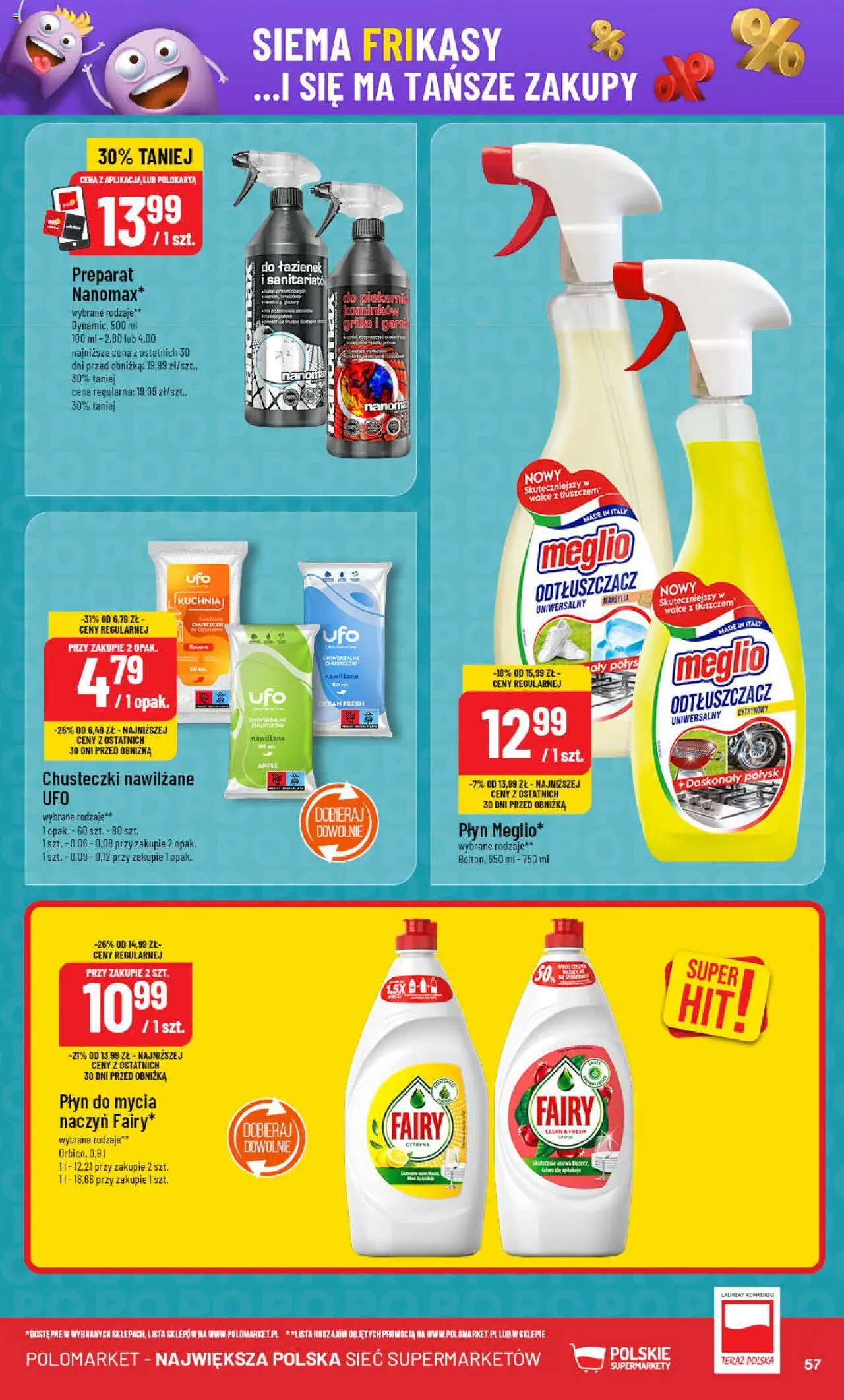POLOmarket Gazetka od 18.06.2025 | Strona: 57 | Produkty: Cytryna, Meglio, Fairy, Płyn do mycia naczyń