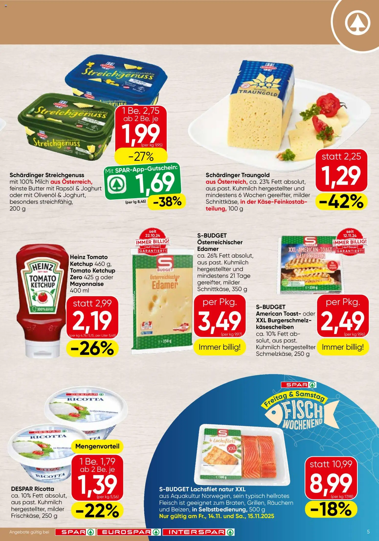 Spar Flugblatt - Wien gültig ab 13.11.2025 | Seite: 5 | Produkte: Ketchup, Milch, Butter, Joghurt