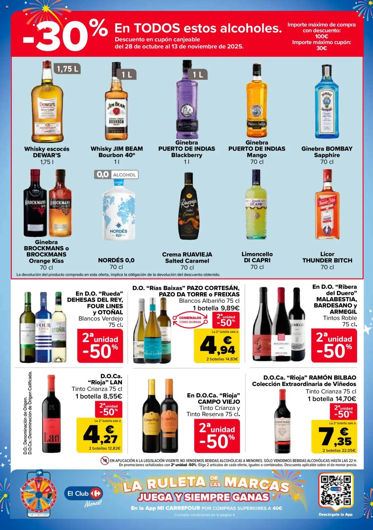 Carrefour folleto │ válido desde el 14.10.2025 | Página: 40 | Productos: Licor, Ginebra, Crema, Whisky