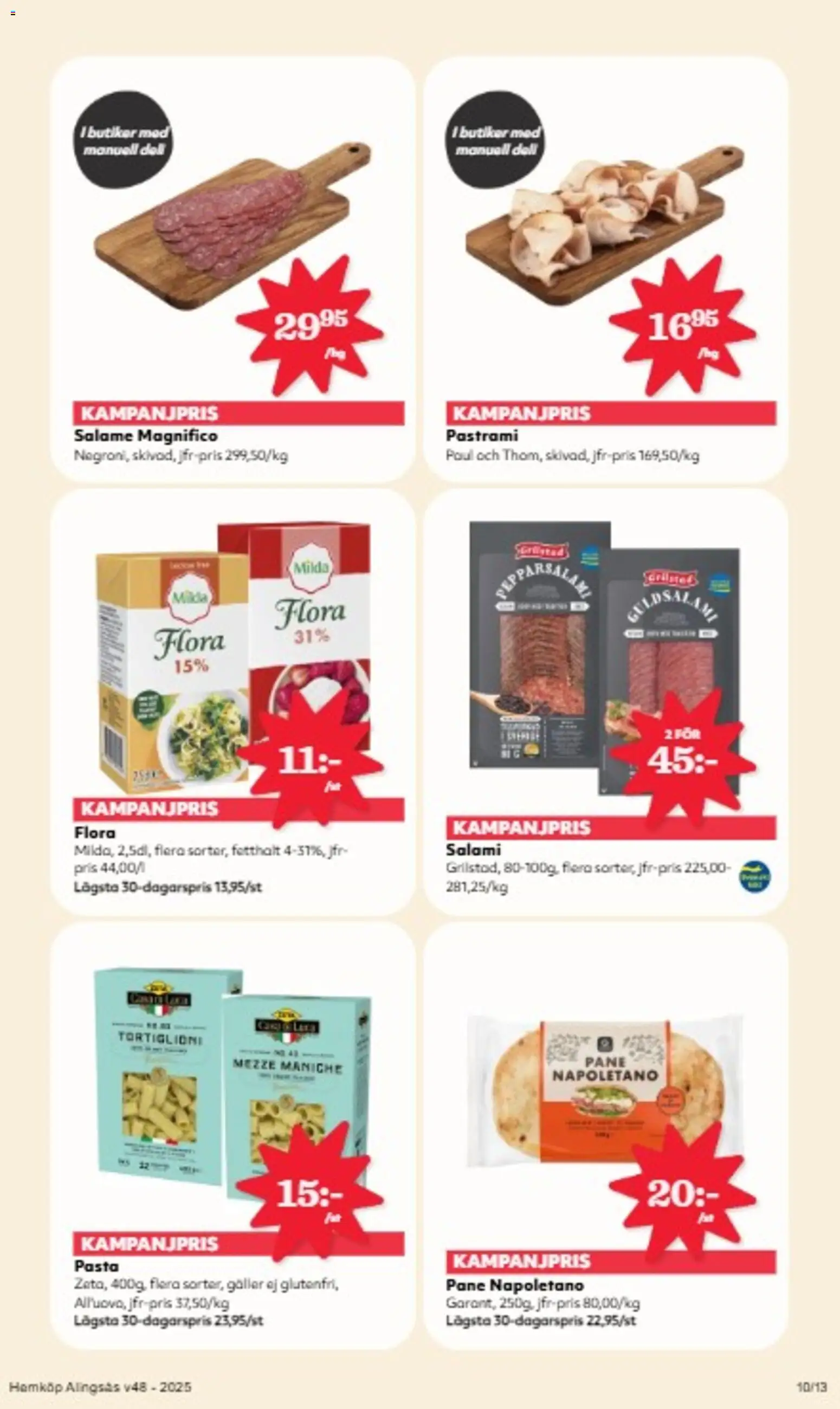 Hemköp reklamblad aktuell från 24.11.2025 | Sida: 10 | Produkter: Galler, Salami, Pasta