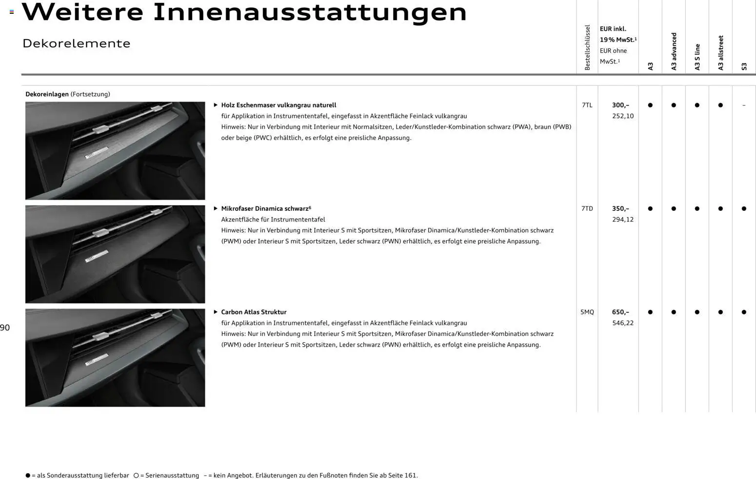 Audi A3 – gültig ab 28.10.2025 | Seite: 90