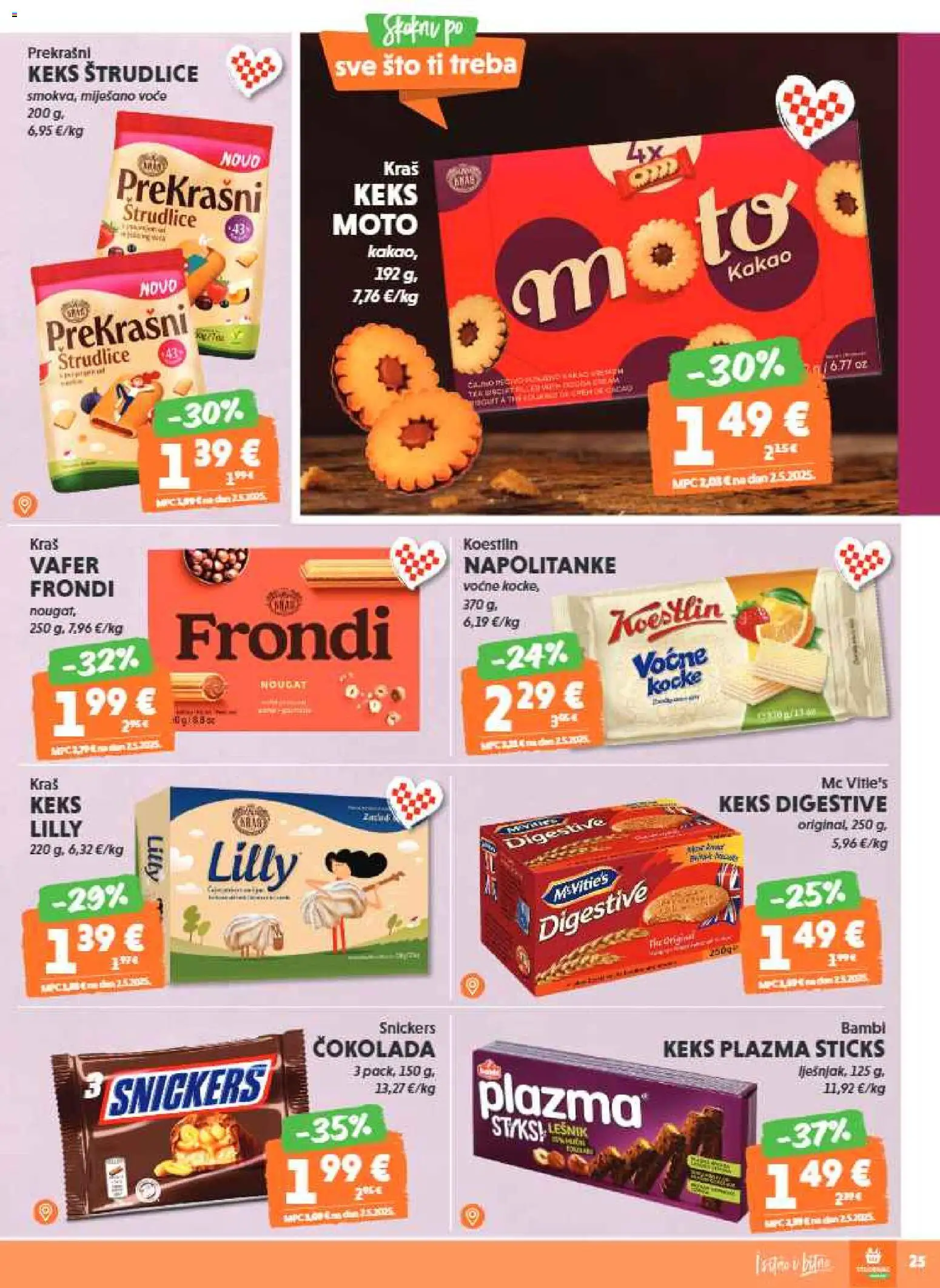 Studenac katalog | vrijedi od 07.01.2026 | Stranica: 25 | Proizvodi: Čokolada, Keks, Napolitanke, Kakao