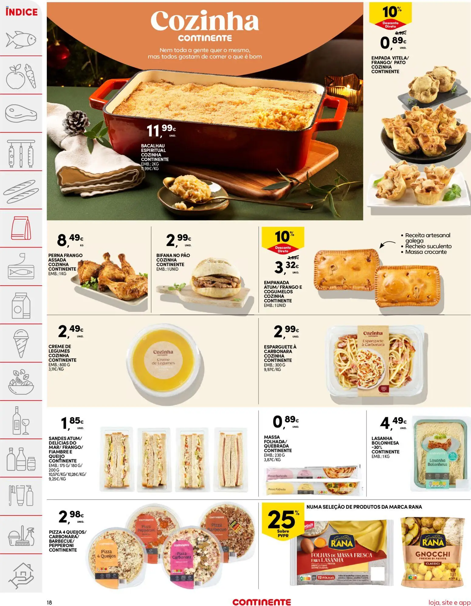 Continente folheto │ válido de 04.11.2025 | Página: 18 | Produtos: Puff, Frango, Gnocchi, Massa