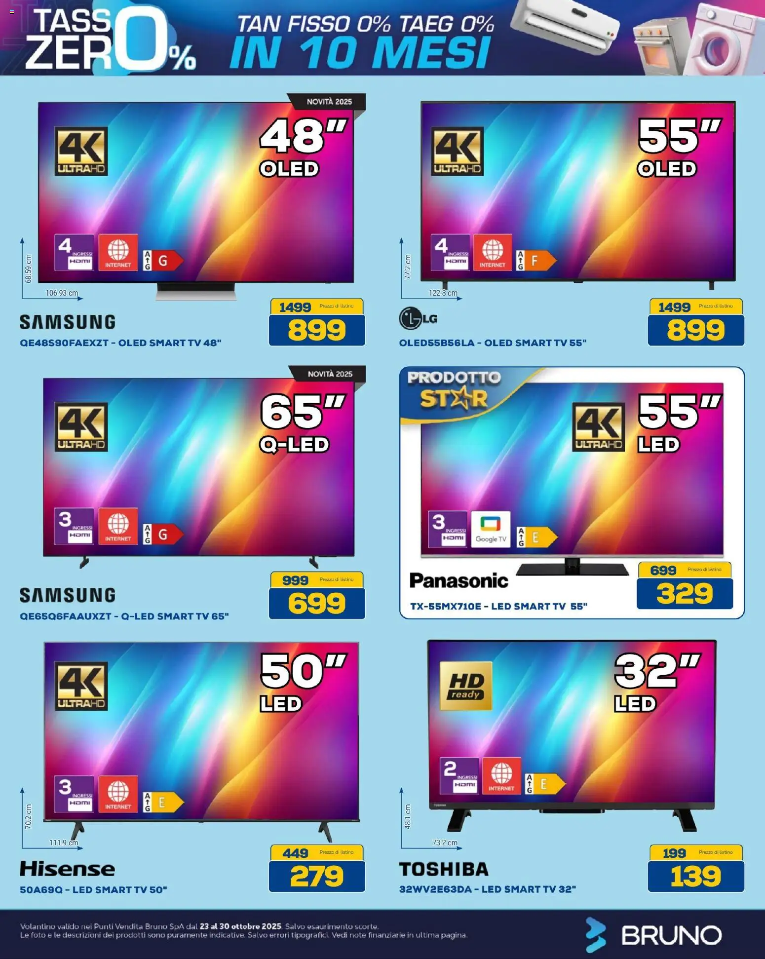 Volantino BRUNO del 23.10.2025 | Pagina: 7 | Prodotti: smart TV, TV, Samsung