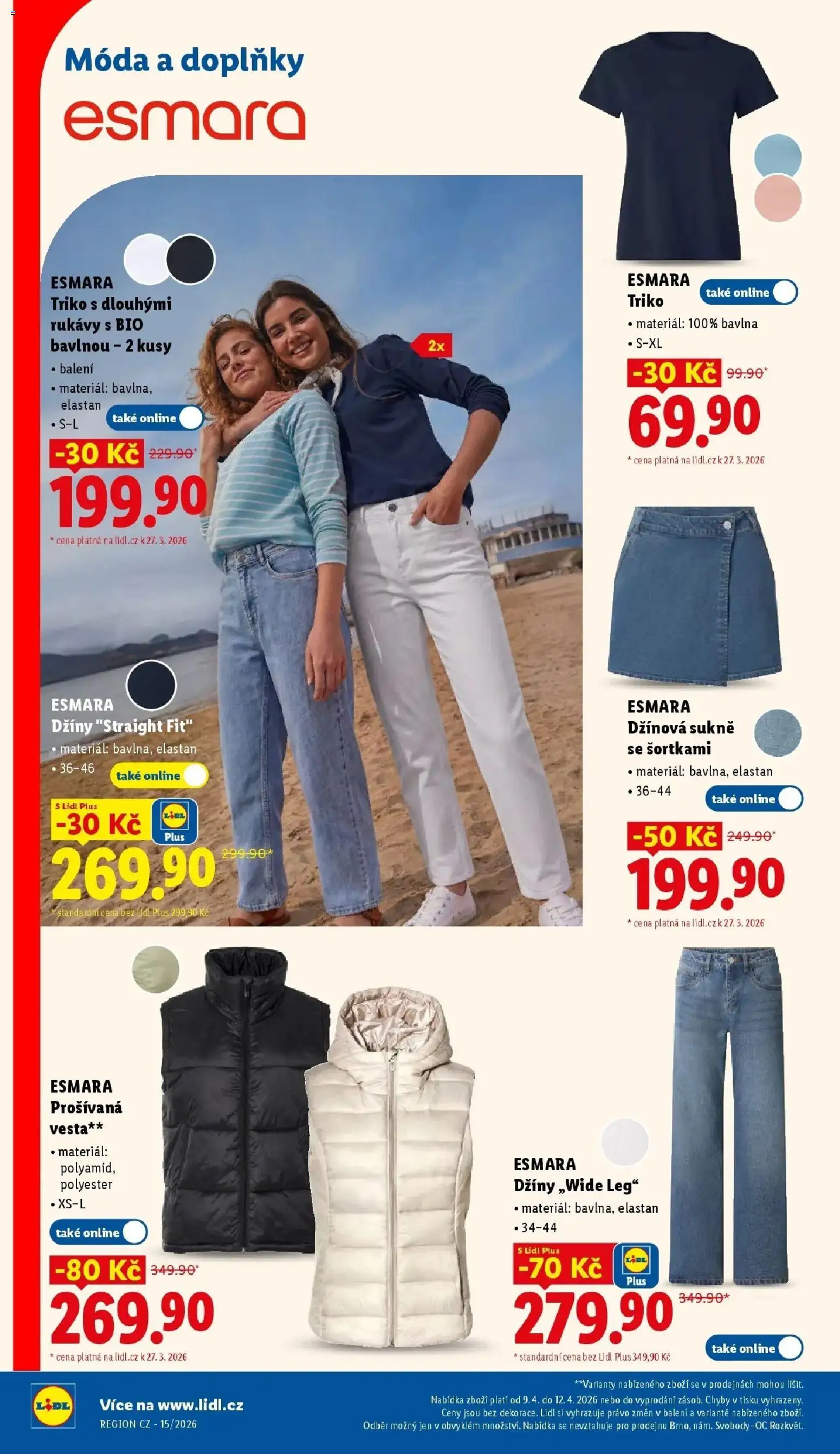 Lidl aktuální leták od 09.04.2026 | Strana: 38 | Produkty: Sukně, Vesta, Džíny