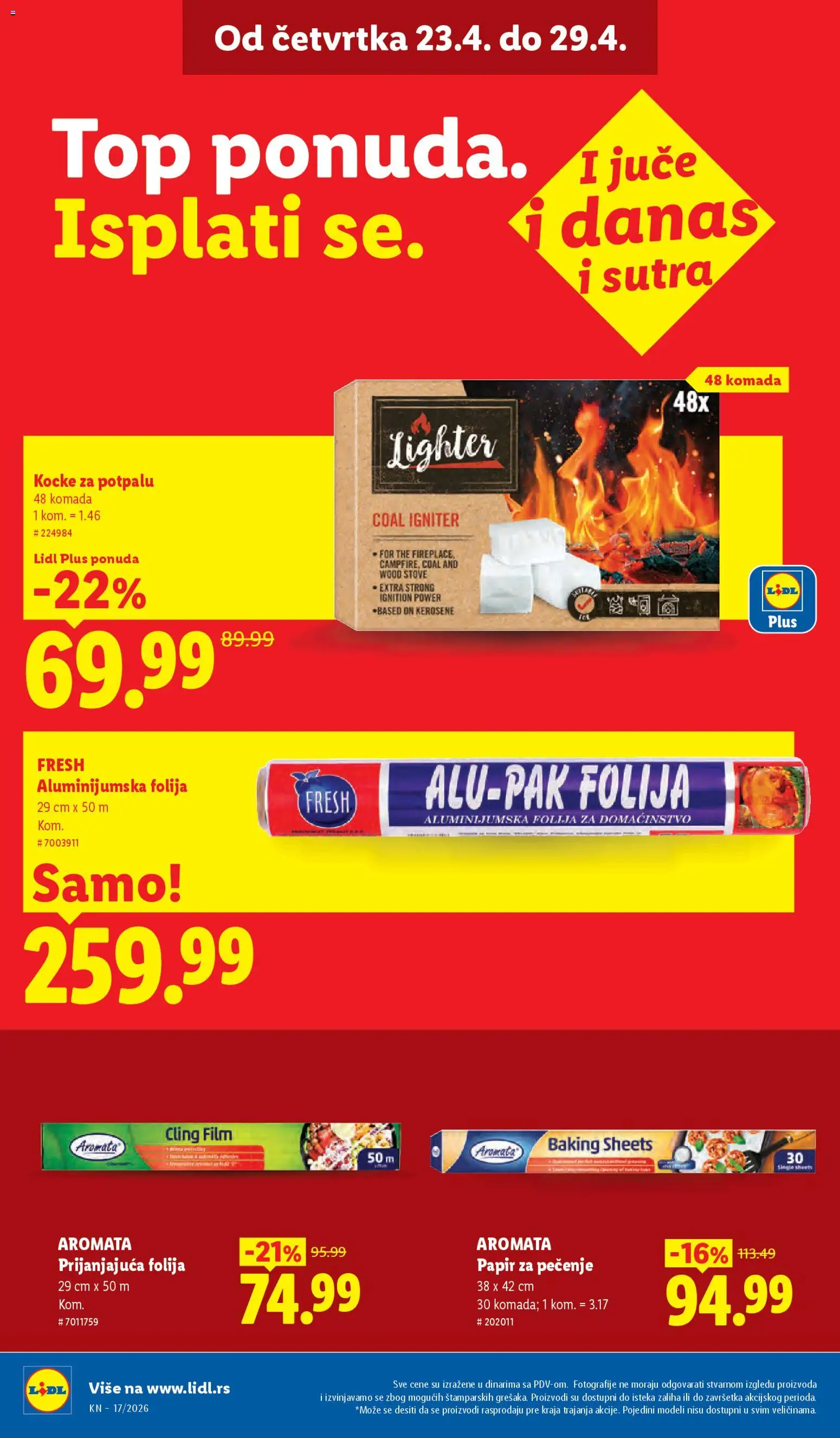 Lidl katalog - važi od 23.04.2026 | Strana: 42 | Proizvode: Aluminijumska folija, Papir za pečenje