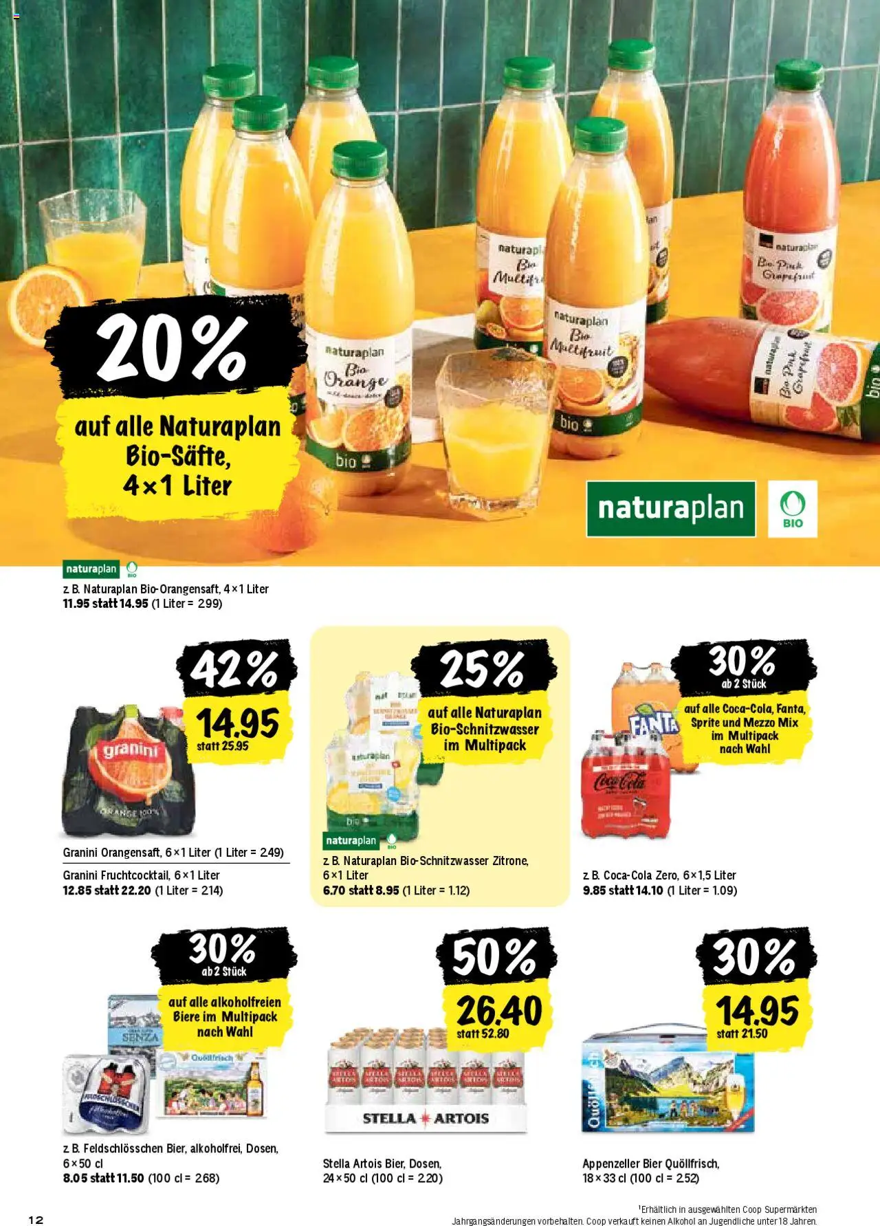 Coop Aktionen ab 12.06.2025 | Seite: 12 | Produkte: Sprite, Orangensaft, Grapefruit, Zitrone