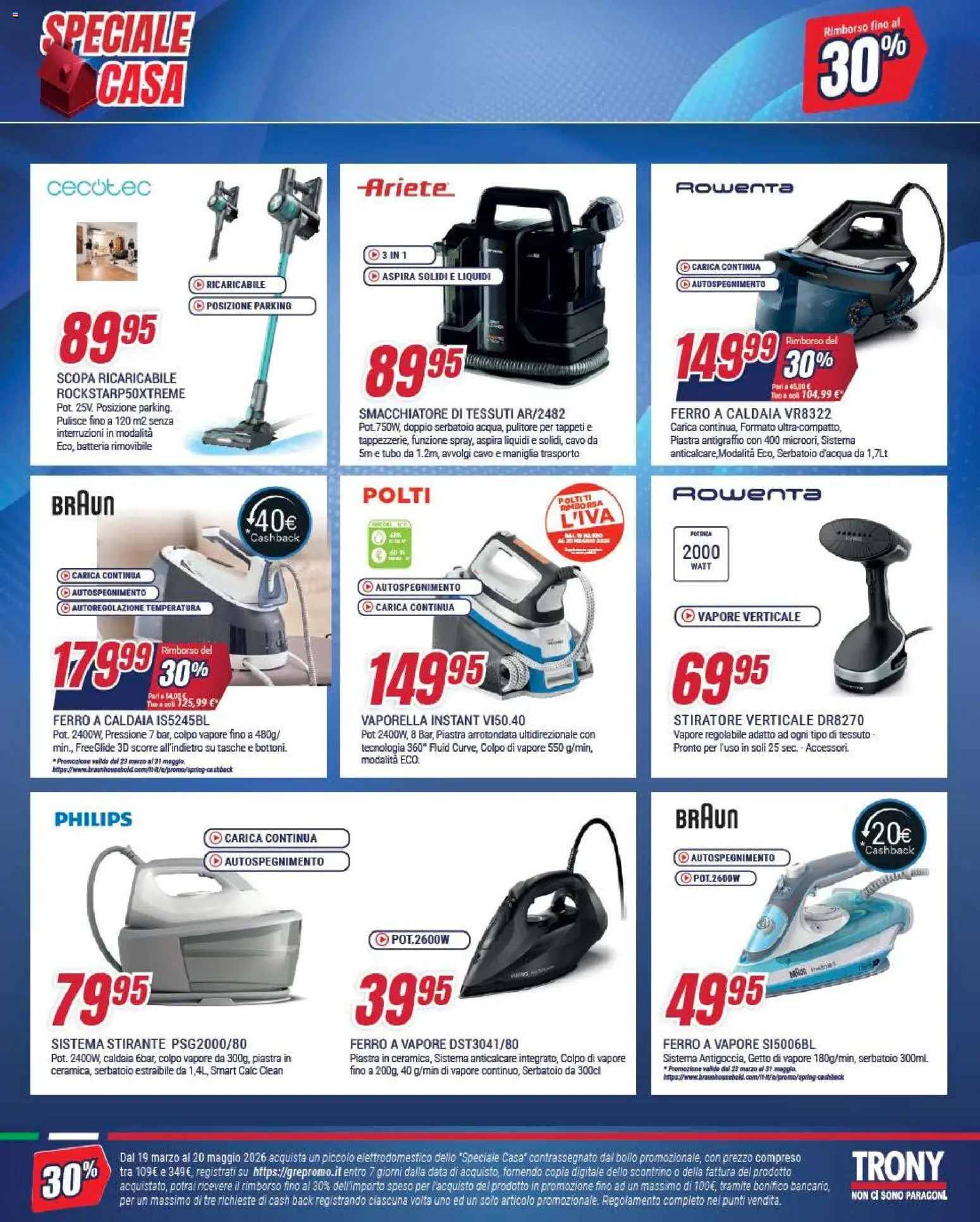 Volantino Trony del 09.04.2026 | Pagina: 15 | Prodotti: Stiratore verticale, Anticalcare, Tubo, Cavo