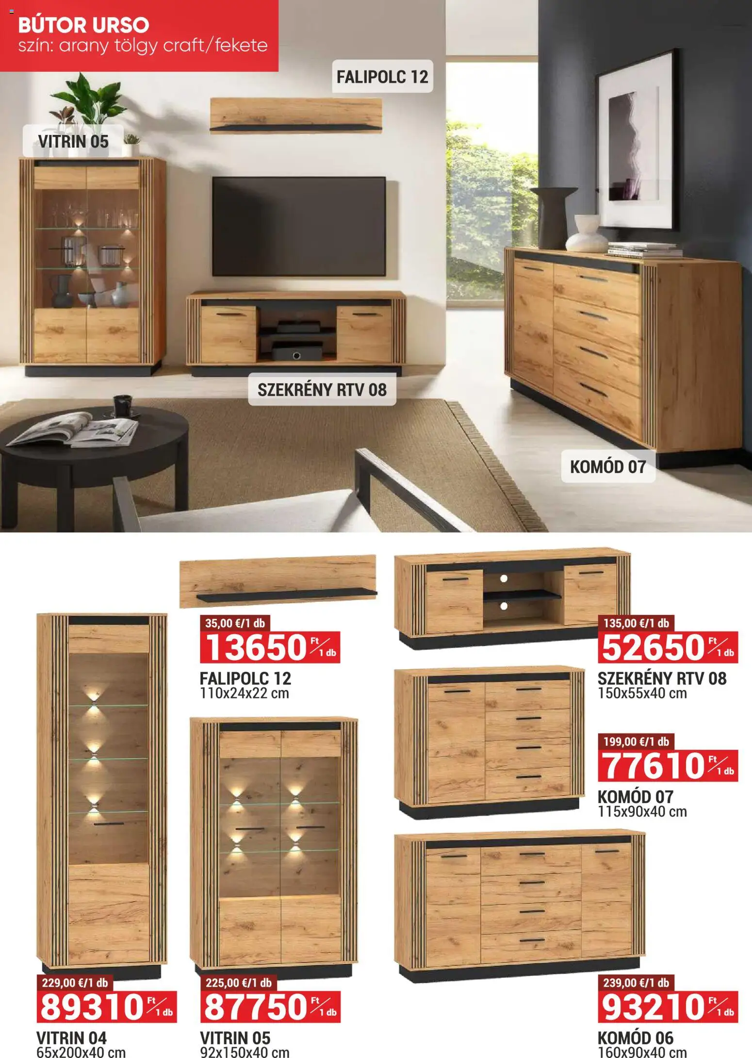 Merkury Market akciós ujság - amely érvényes a következő dátumtól: 01.02.2026 | Oldal: 6 | Termékek: Bútor, Komód, Vitrin, Szekrény