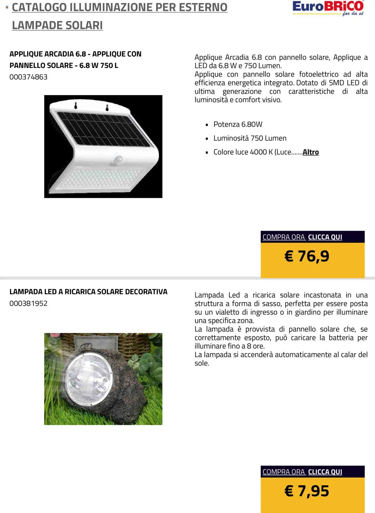 Volantino Eurobrico del 23.07.2025 | Pagina: 7 | Prodotti: Batteria, Lampada