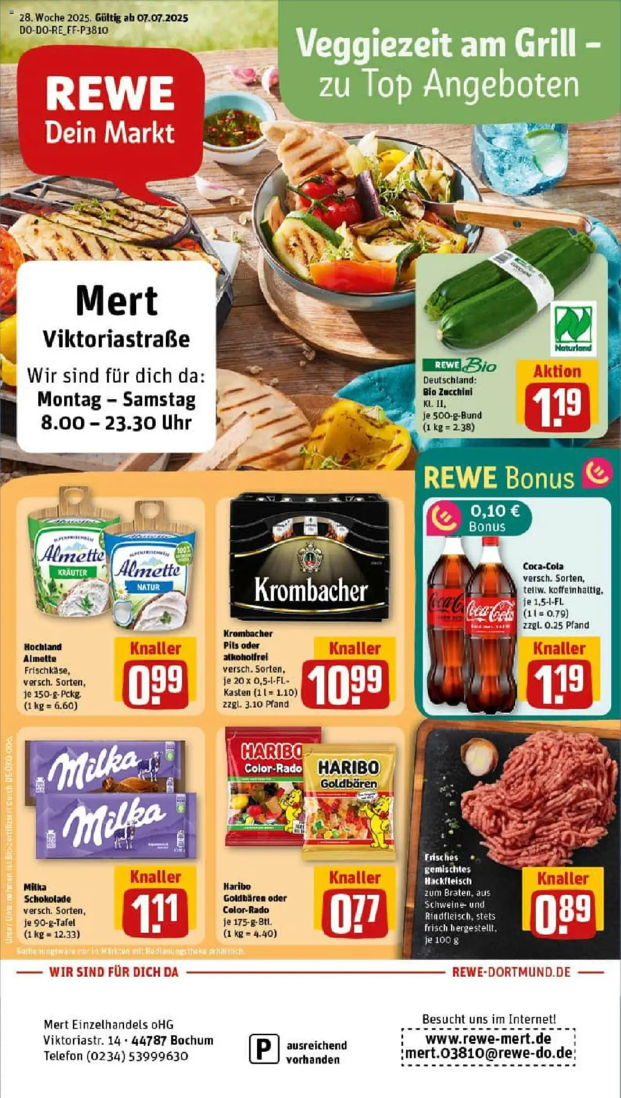 Rewe prospekt Bochum	 - gültig ab dem 06.07.2025 | Seite: 1 | Produkte: Theke, Pils, Telefon, Uhr
