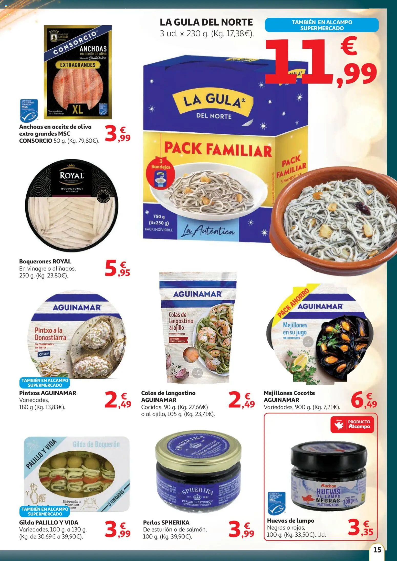 Alcampo - HG Unico │ válido desde el 11.12.2025 | Página: 15 | Productos: Jugo, Peso, Δεξαμενή, Langostino