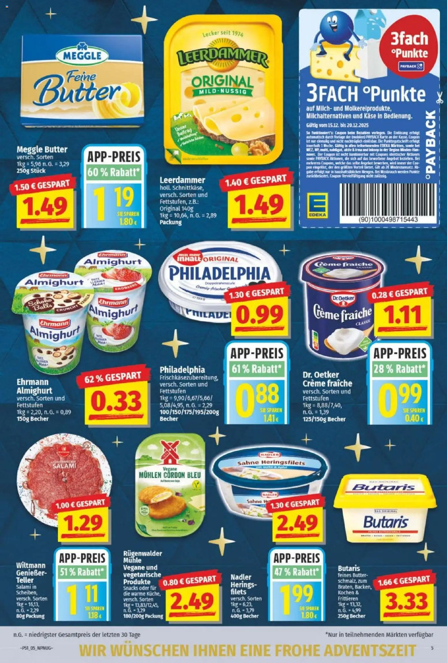 NP Discount Prospekt – gültig ab 15.12.2025 | Seite: 5 | Produkte: Ehrmann almighurt, Milch, Butter, Salami