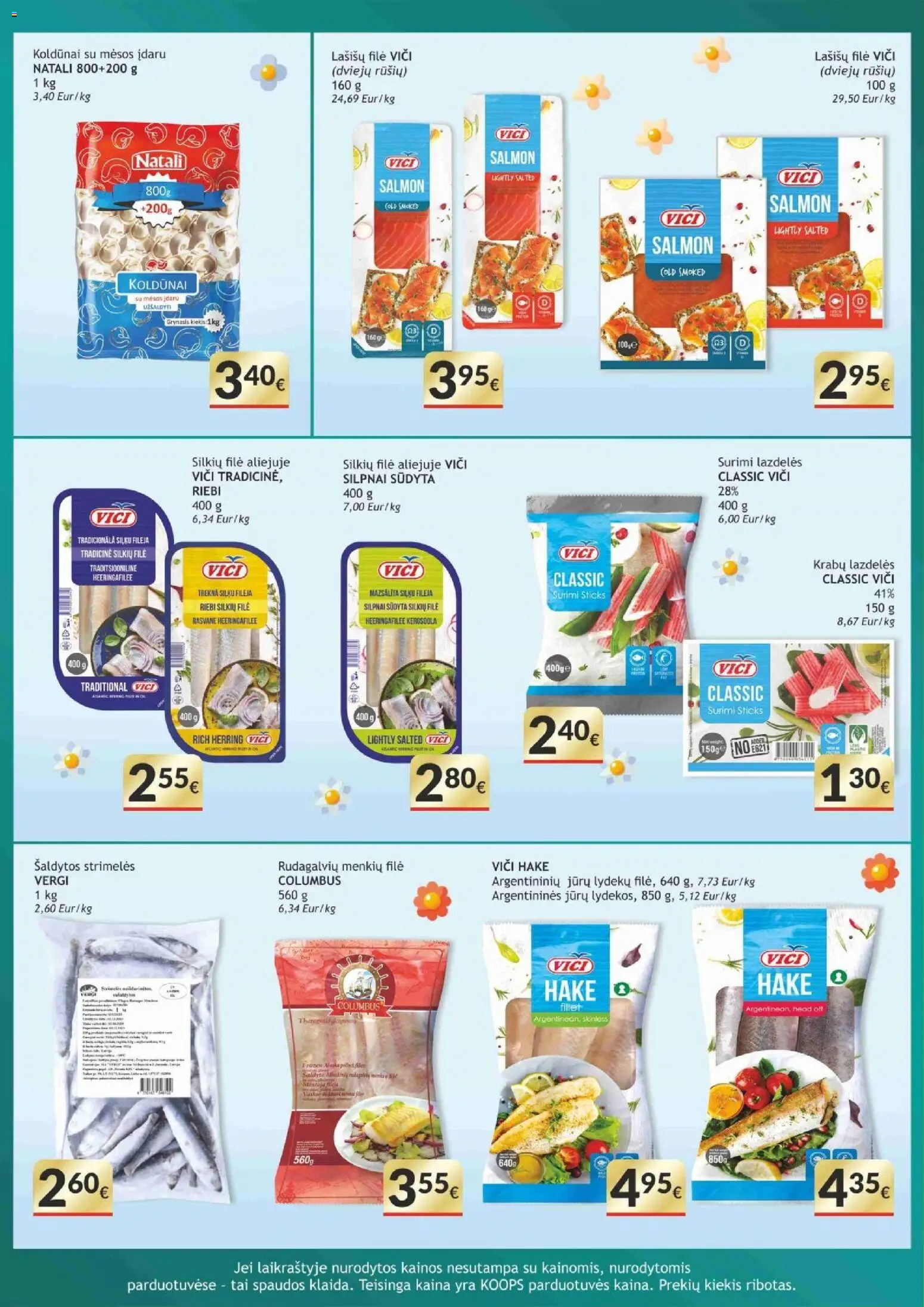 Koops akcijos nuo 30.03.2026 | Puslapis: 14 | Prekių: Silkių filė, Lašišų filė