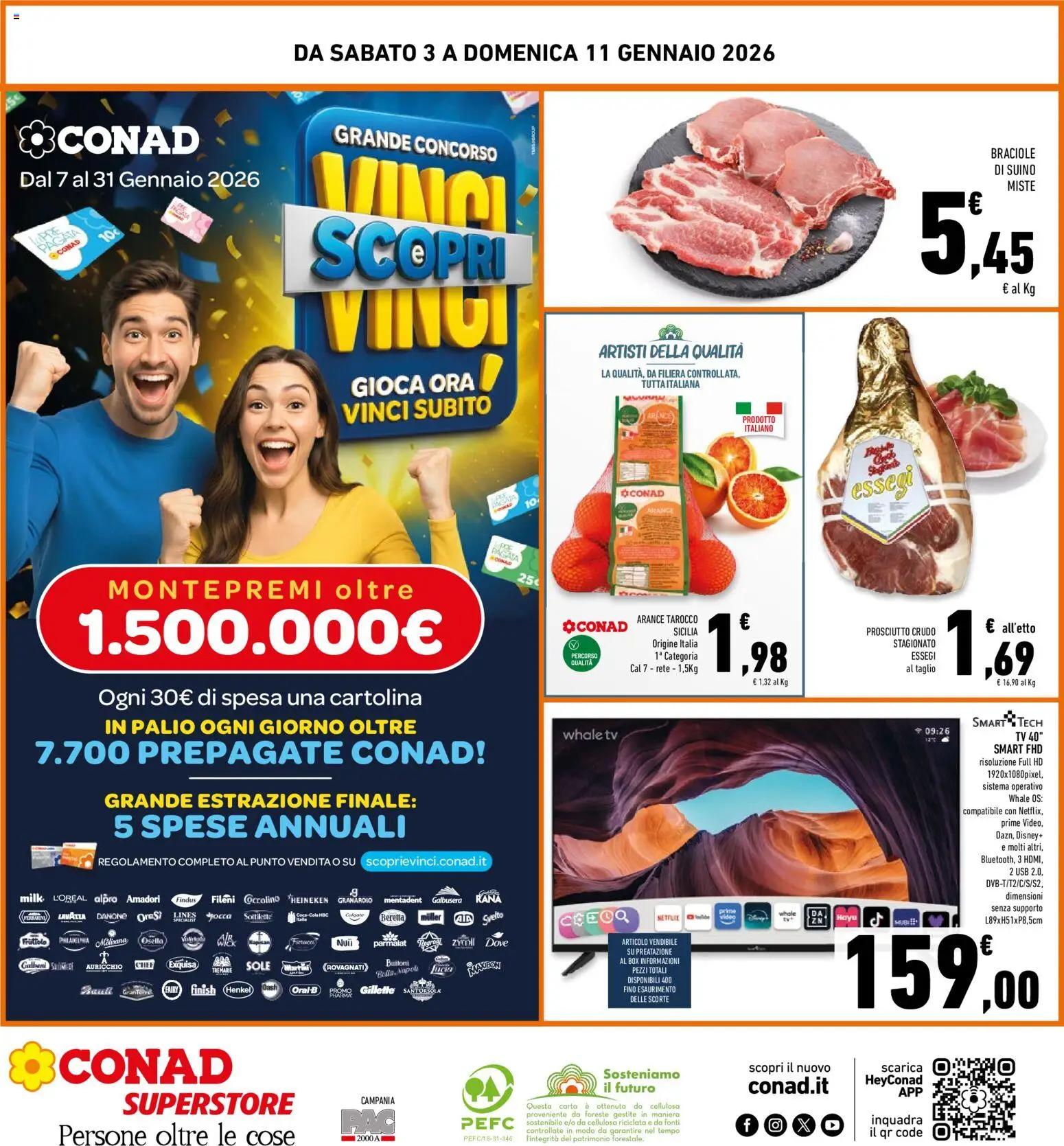 Volantino Conad del 03.01.2026 | Pagina: 32 | Prodotti: Arance, Suino, USB, Lavazza