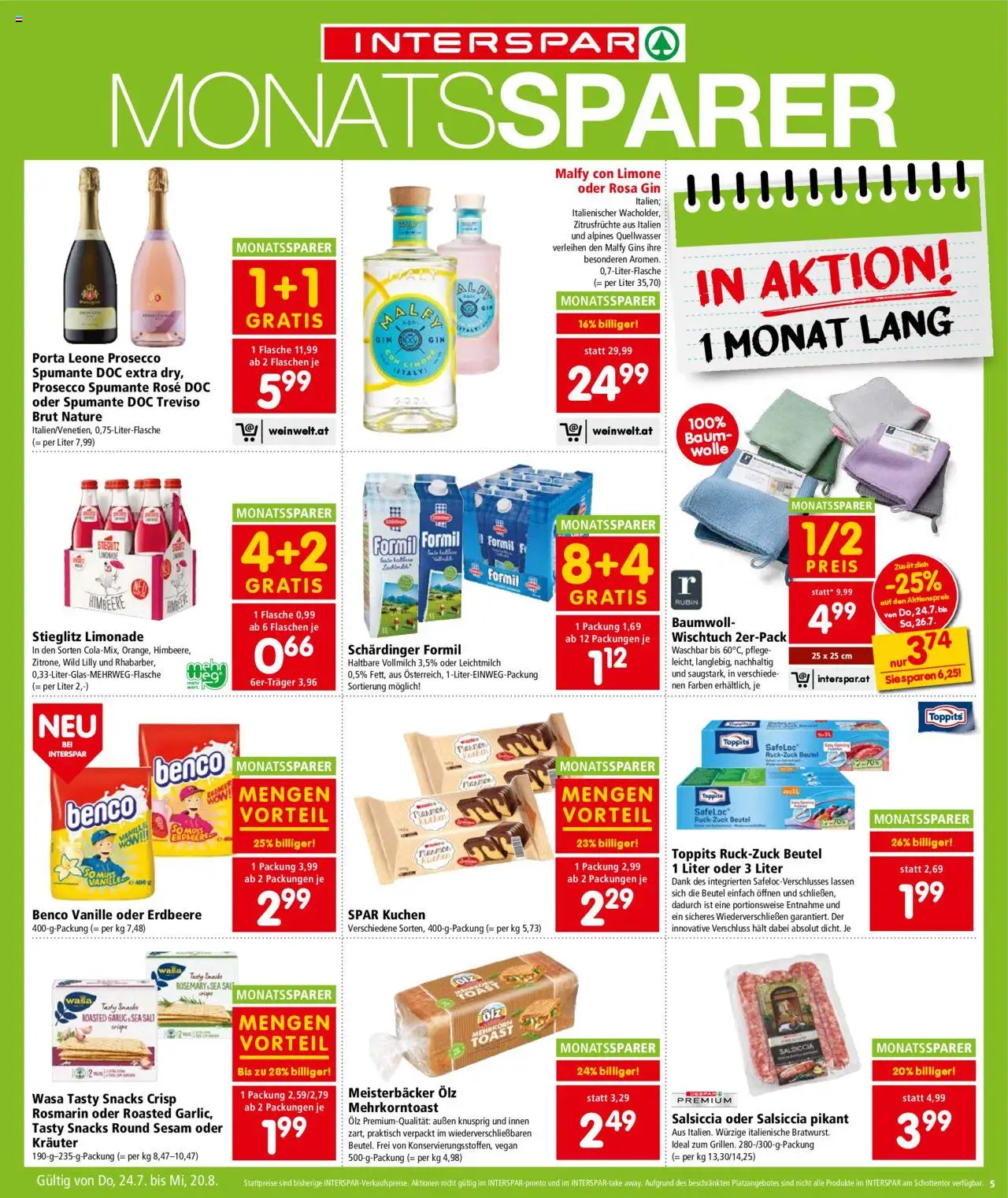 Interspar Flugblatt - Kärnten gültig ab 24.07.2025 | Seite: 5 | Produkte: Gin, Vihreä pesto