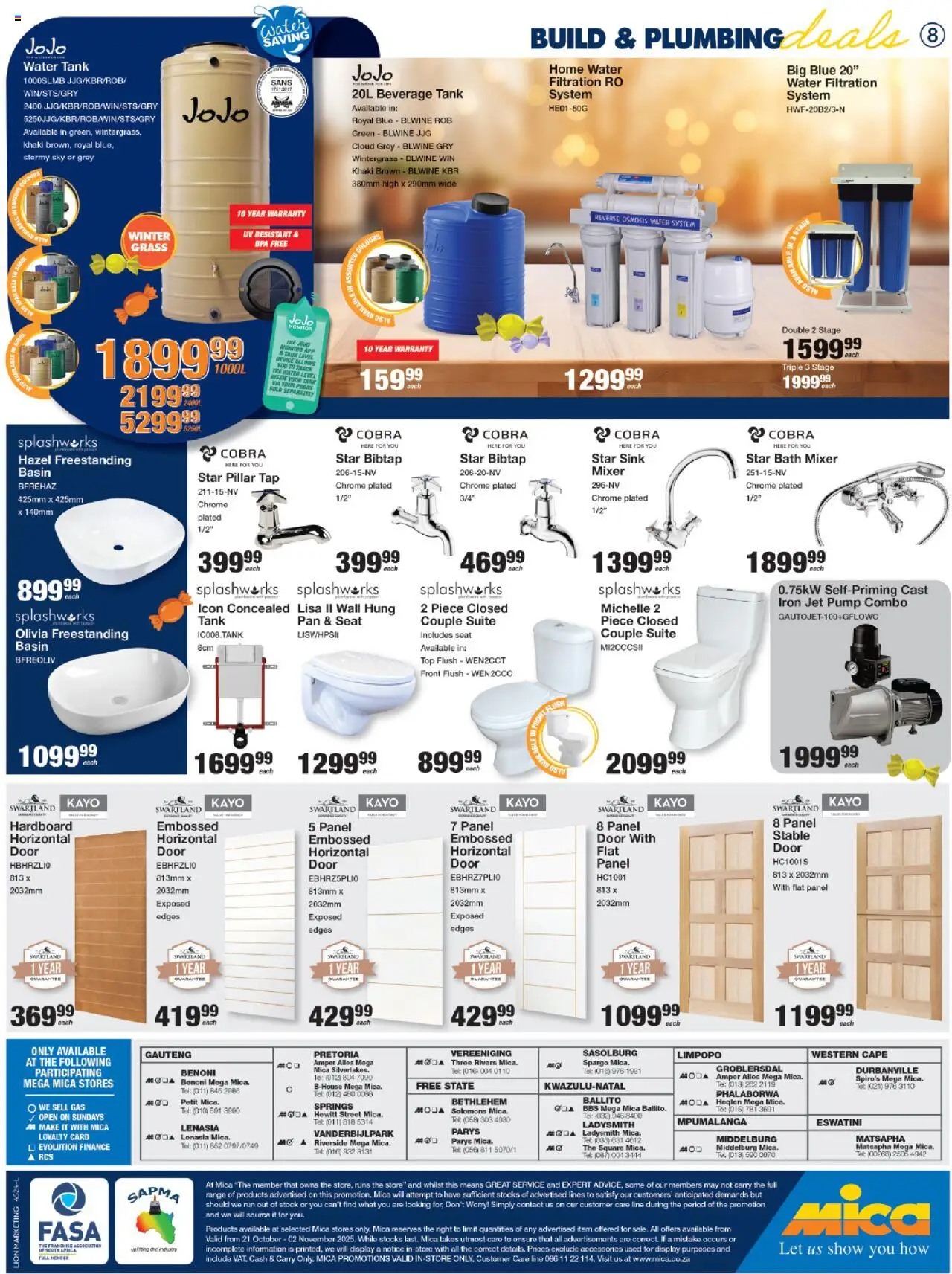 New MICA catalogue – valid from 21.10.2025 | Page: 8 | Products: Stable door, Bath, Stock, Water