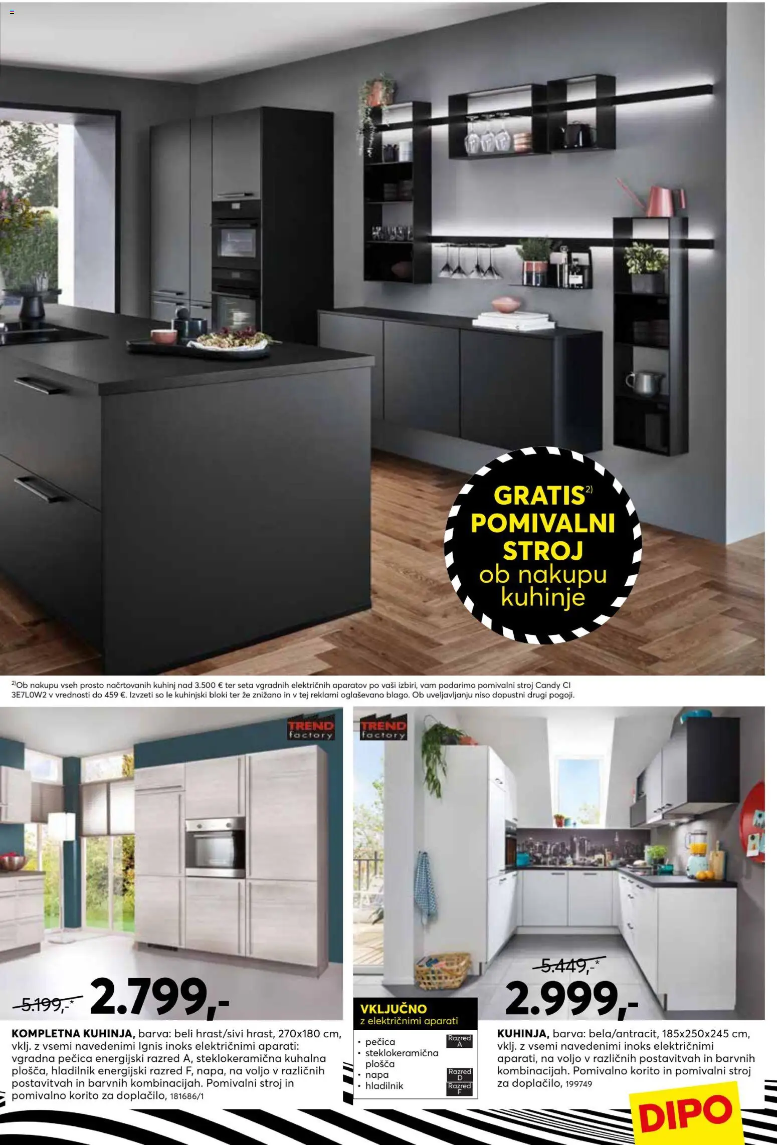 Novi Dipo katalog ponudbe – veljaven od 25.11.2025 | Stran: 7 | Izdelki: Hladilnik, Pecica, Pomivalni stroj, Vgradna pečica