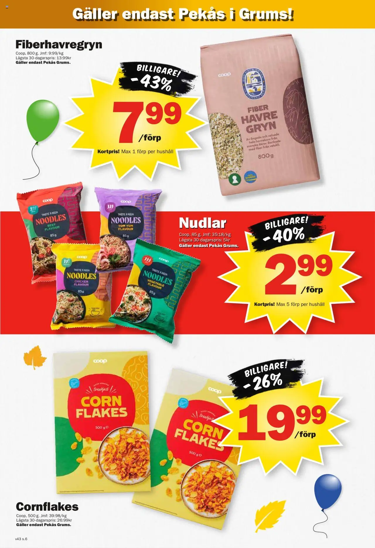 Pekås reklamblad aktuell från 20.10.2025 | Sida: 6 | Produkter: Cornflakes, Galler