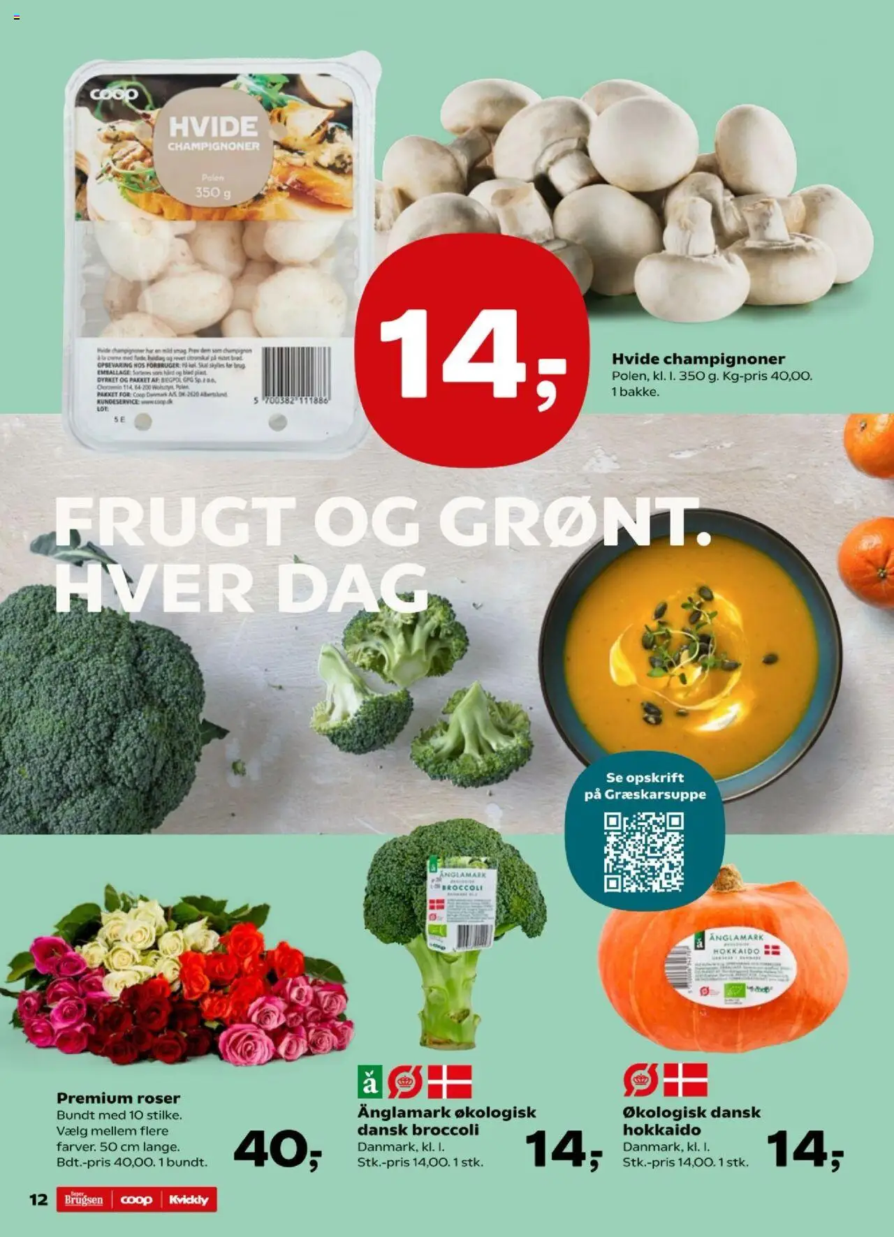 Kvickly tilbudsavis – gyldig fra 26.09.2025 | Side: 12 | Produkter: Champignon, Creme, Broccoli, Søm