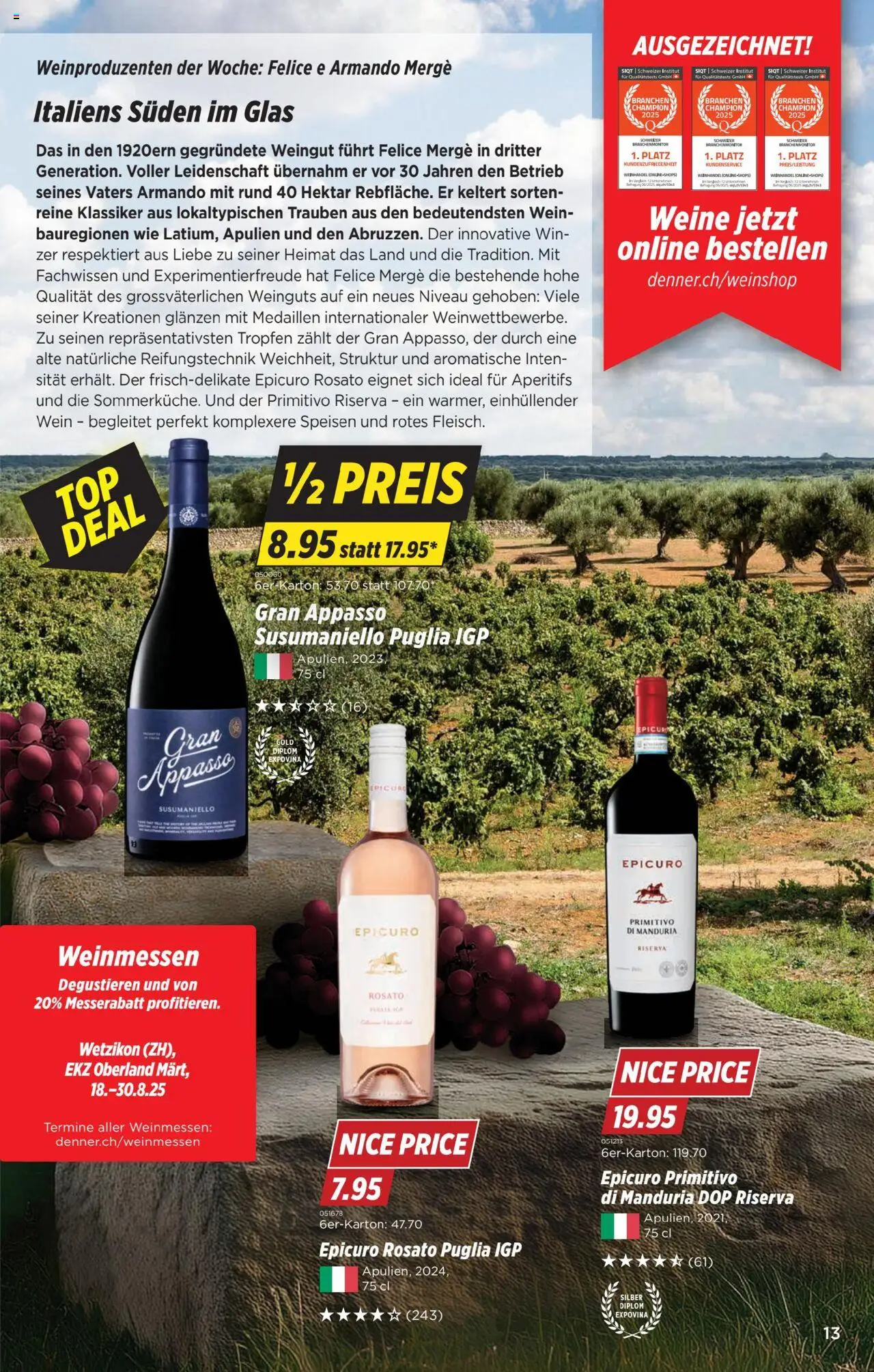Denner Aktionen ab 19.08.2025 | Seite: 13 | Produkte: Wein