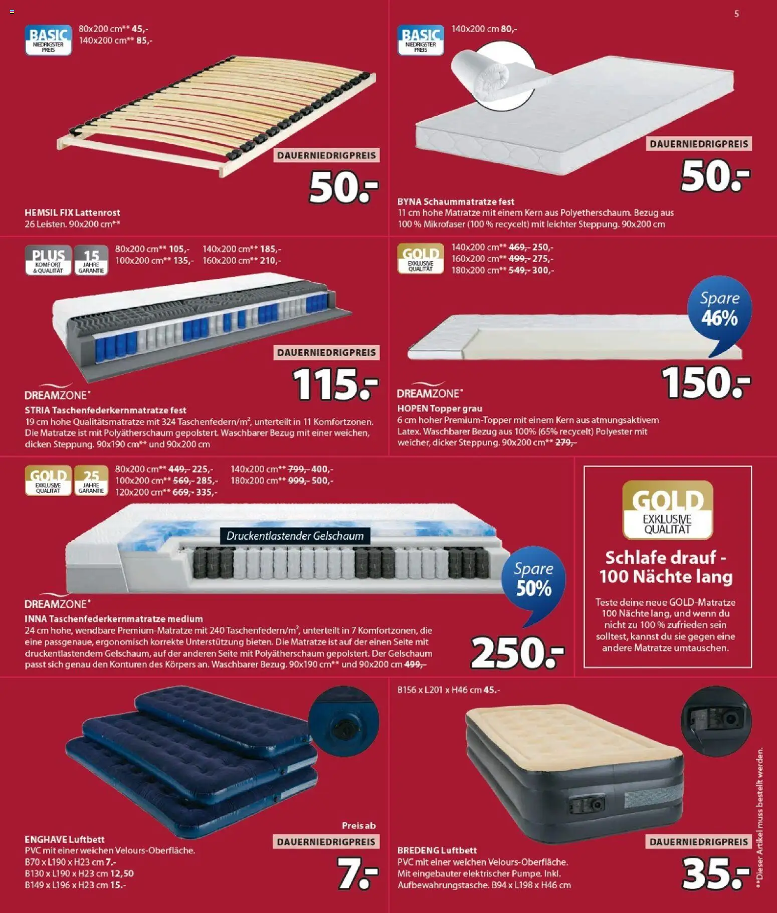 Angebote JYSK – gültig ab 30.12.2025 | Seite: 5 | Produkte: Matratze, Lattenrost, Topper