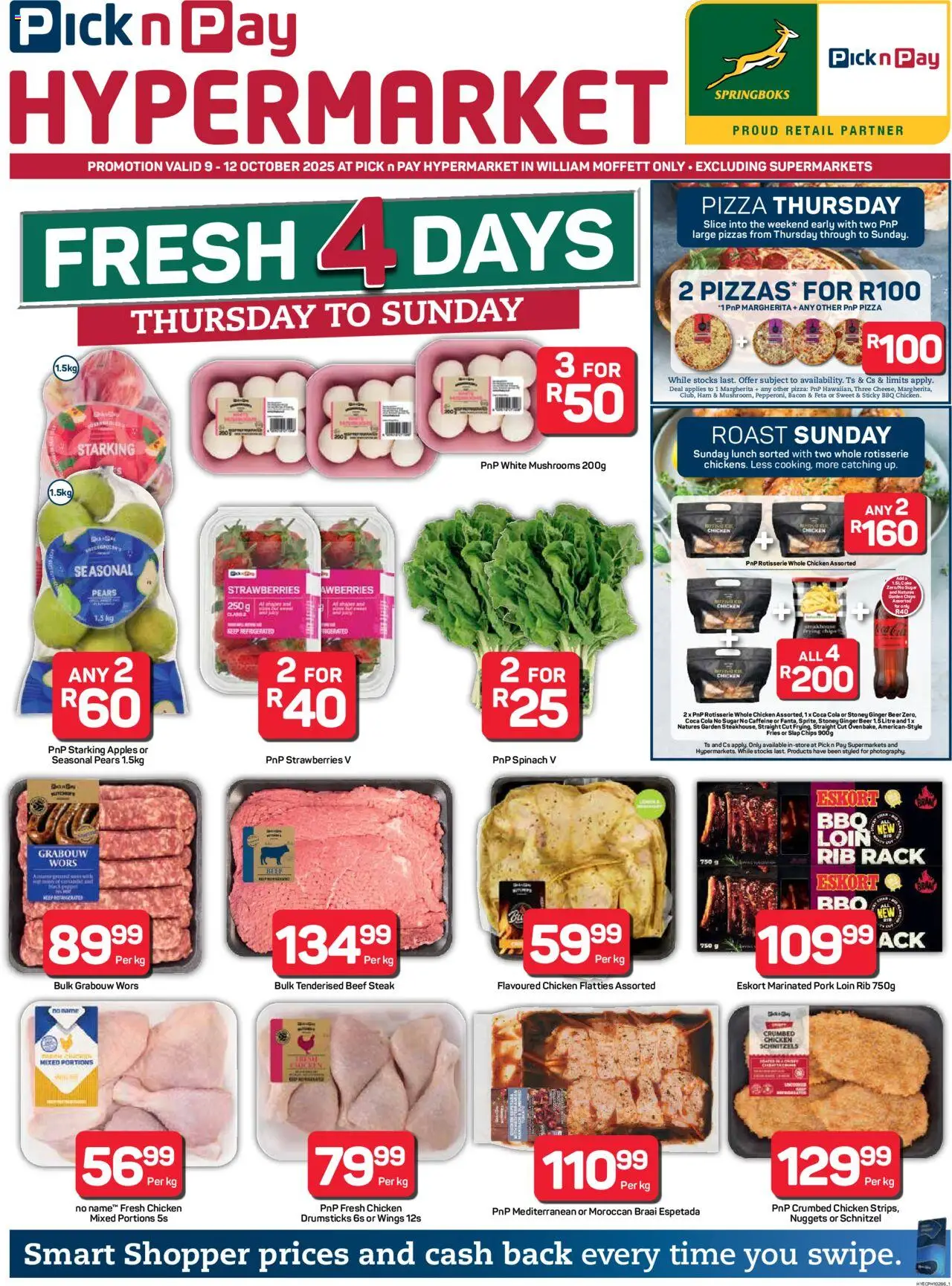 New Pick n Pay catalogue – valid from 09.10.2025 | Page: 1 | Products: Ham, Pizza, Beef, Bacon