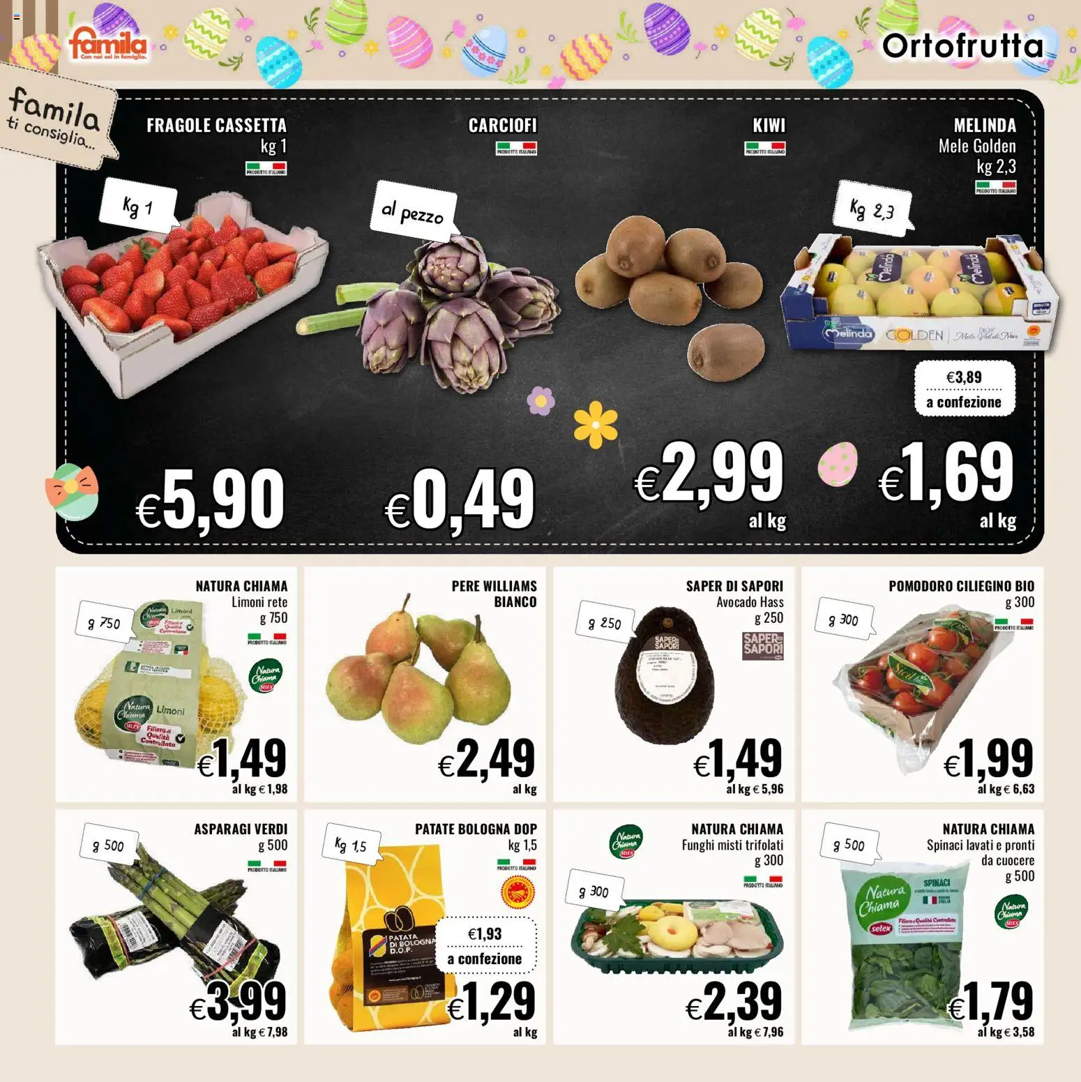 Volantino Famila del 26.03.2026 | Pagina: 6 | Prodotti: Fragole, Kiwi, Patate, Asparagi